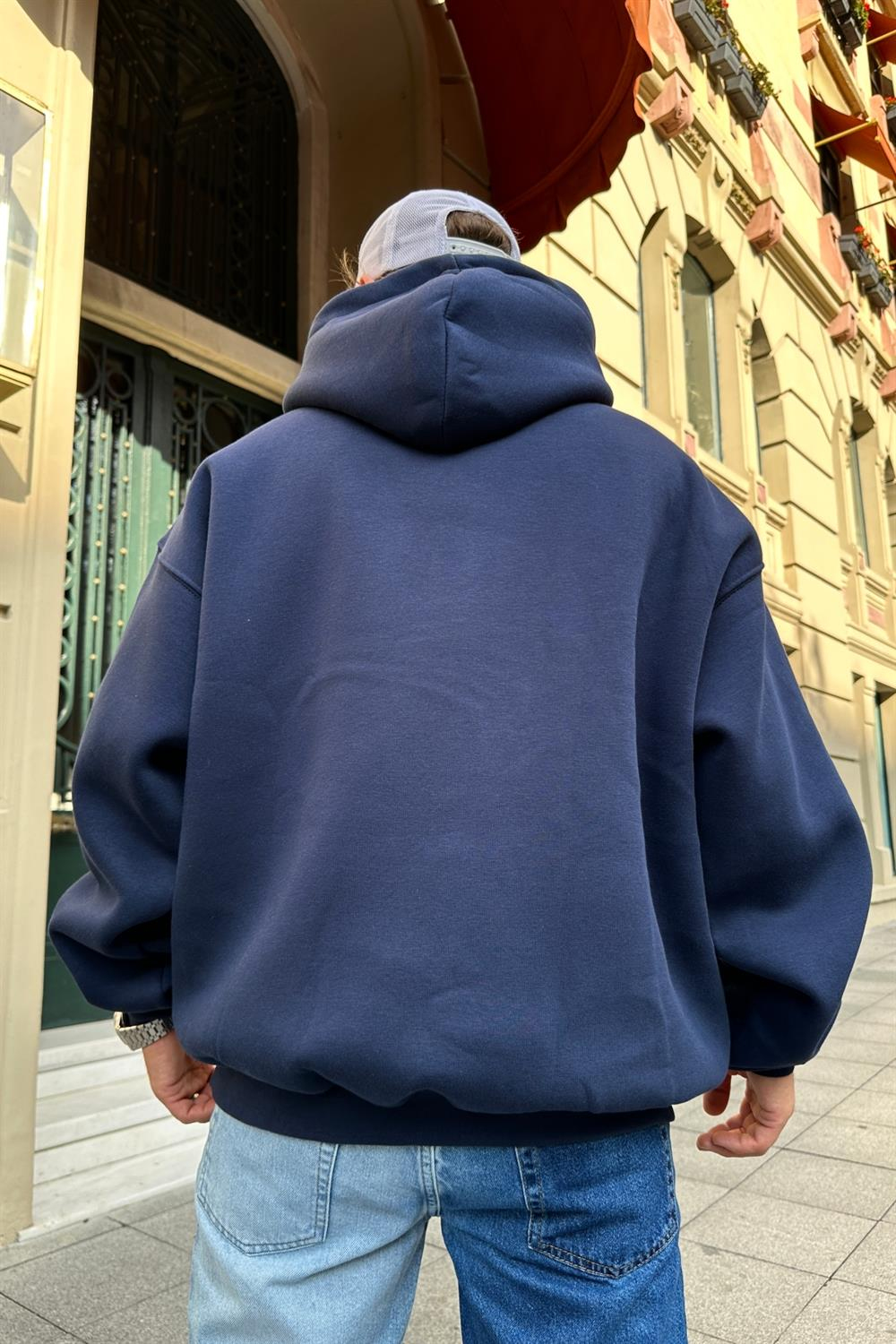 Couture Lacivert Basic Oversize Sweatshirt SW890