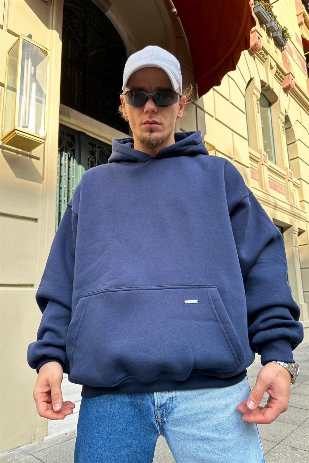Couture Lacivert Basic Oversize Sweatshirt SW890