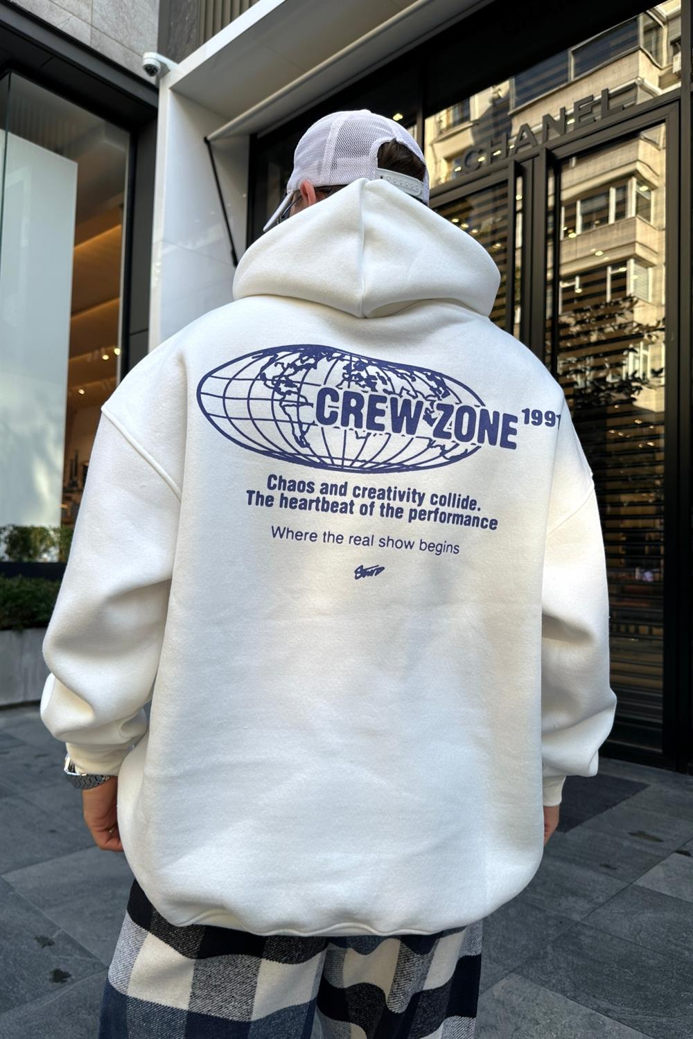 Crew Zone Baskılı Oversize Sweatshirt SW935