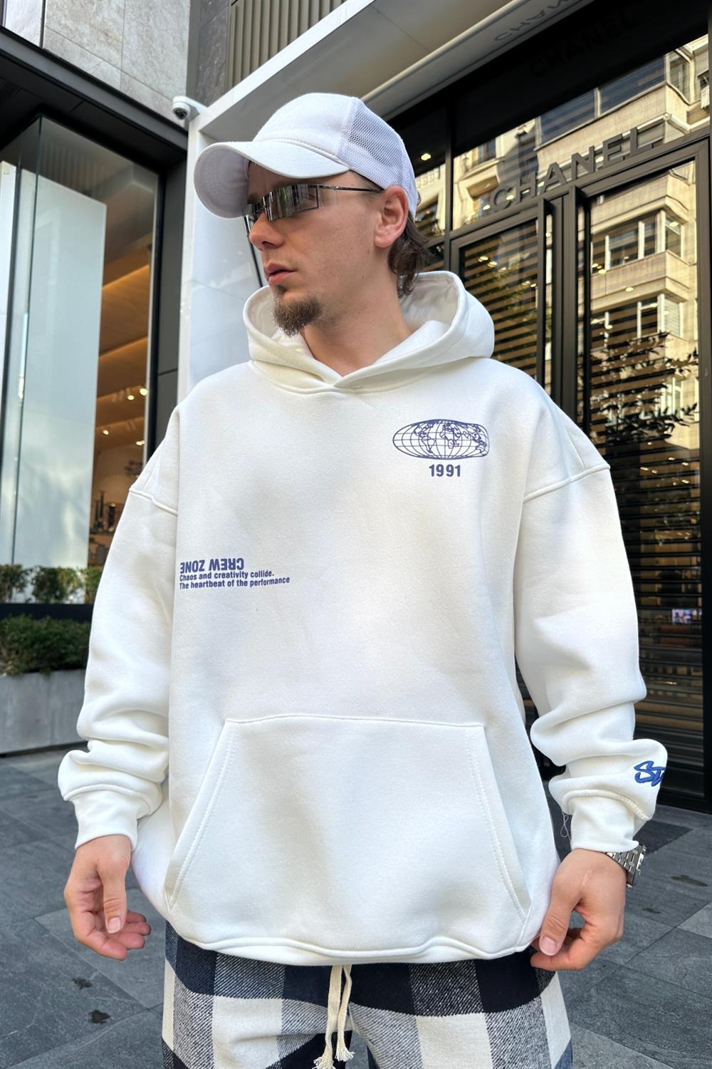 Crew Zone Baskılı Oversize Sweatshirt SW935