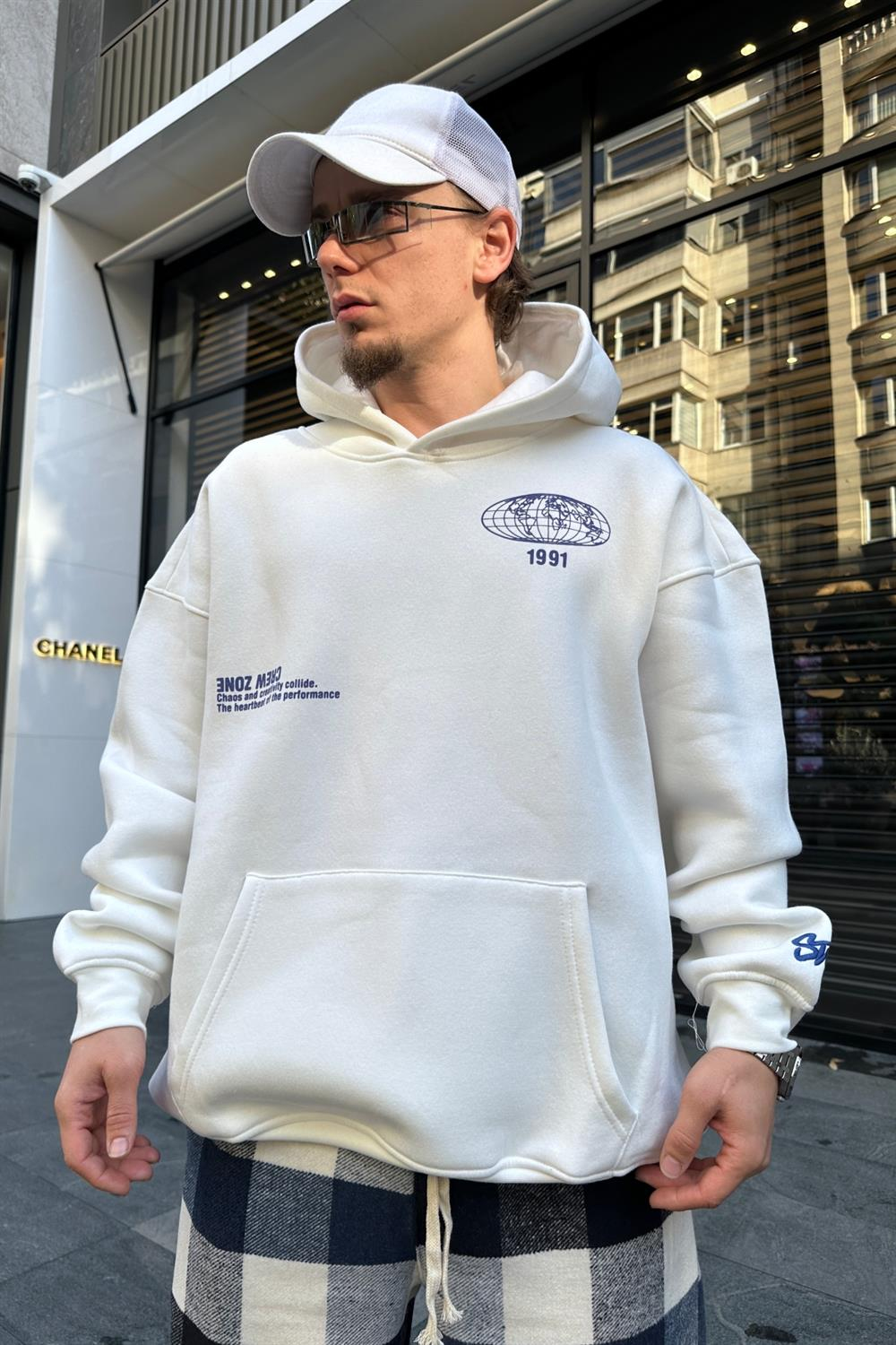 Crew Zone Baskılı Oversize Sweatshirt SW935