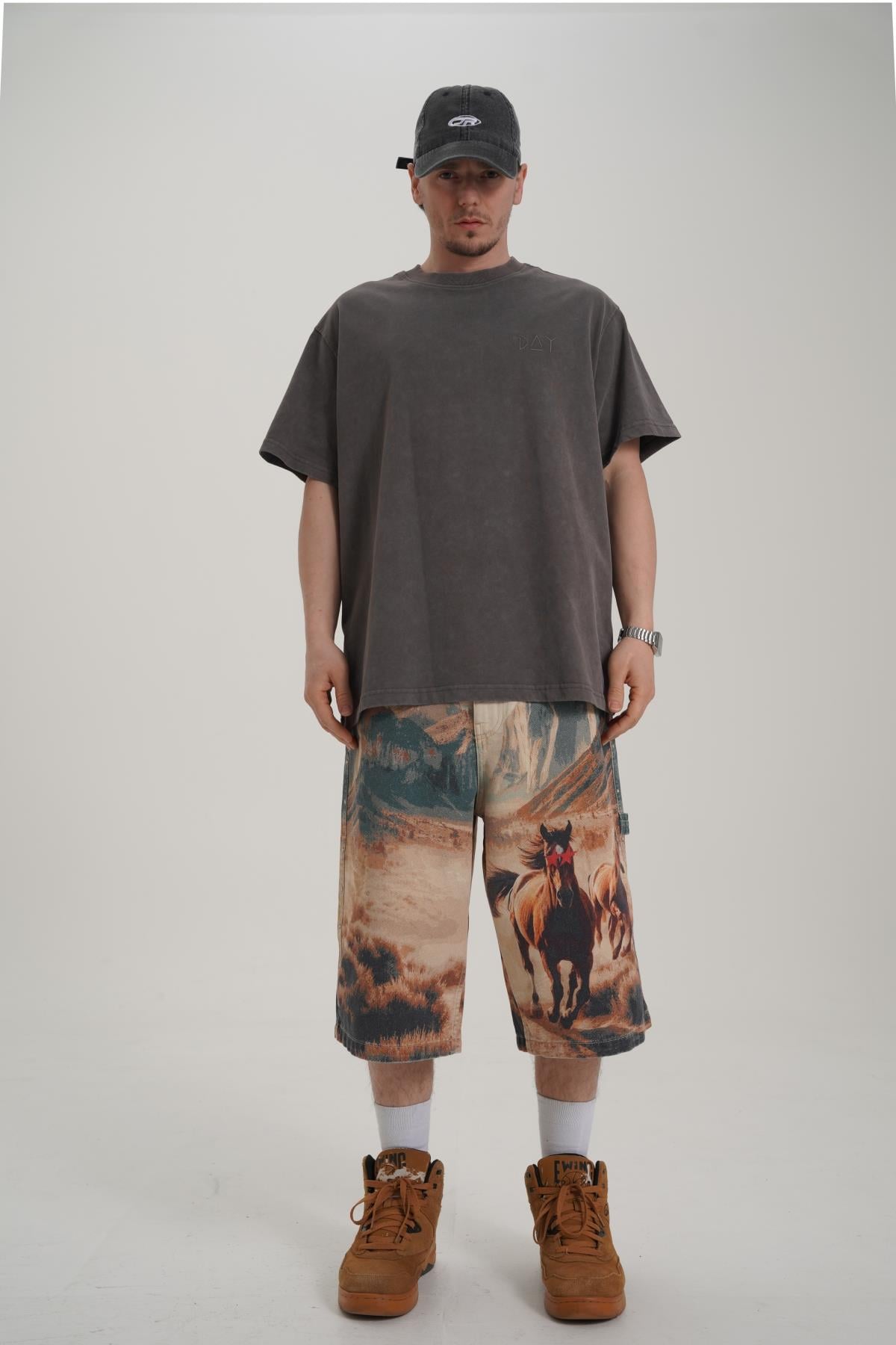 Day Baskılı Oversize Tshirt CT01 MRT26027-2