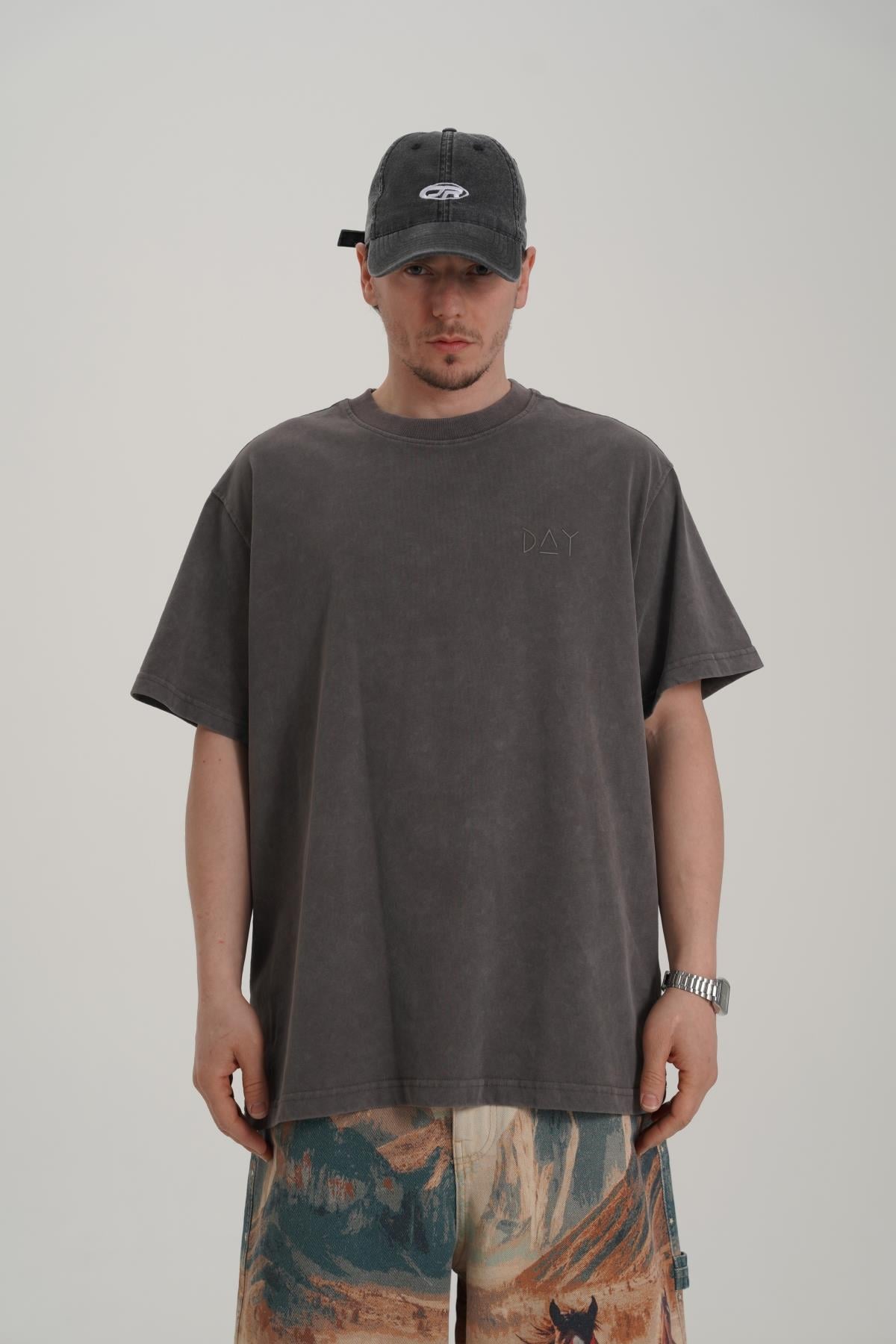 Day Baskılı Oversize Tshirt CT01 MRT26027-2