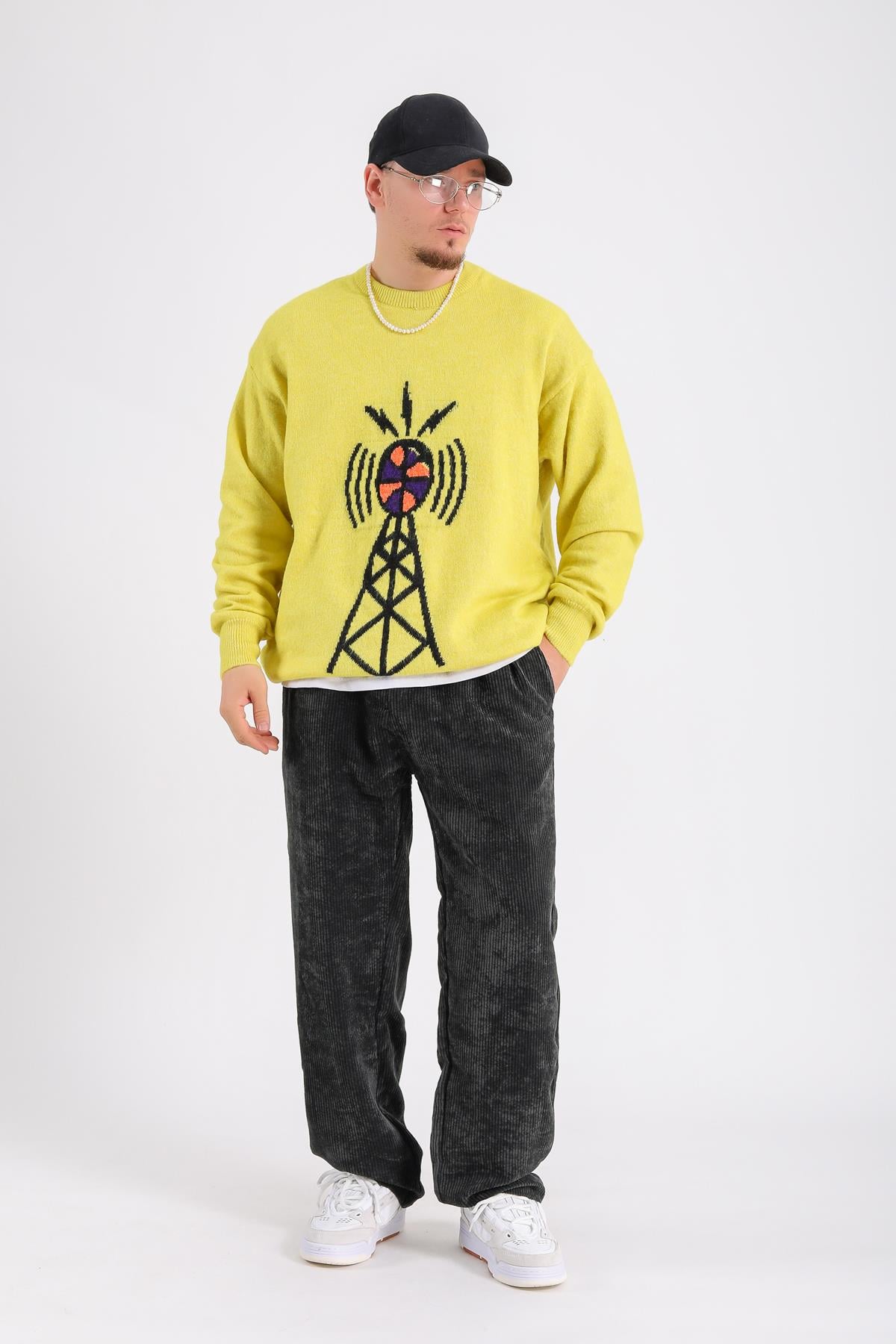 Desenli Oversize Kazak SW1203