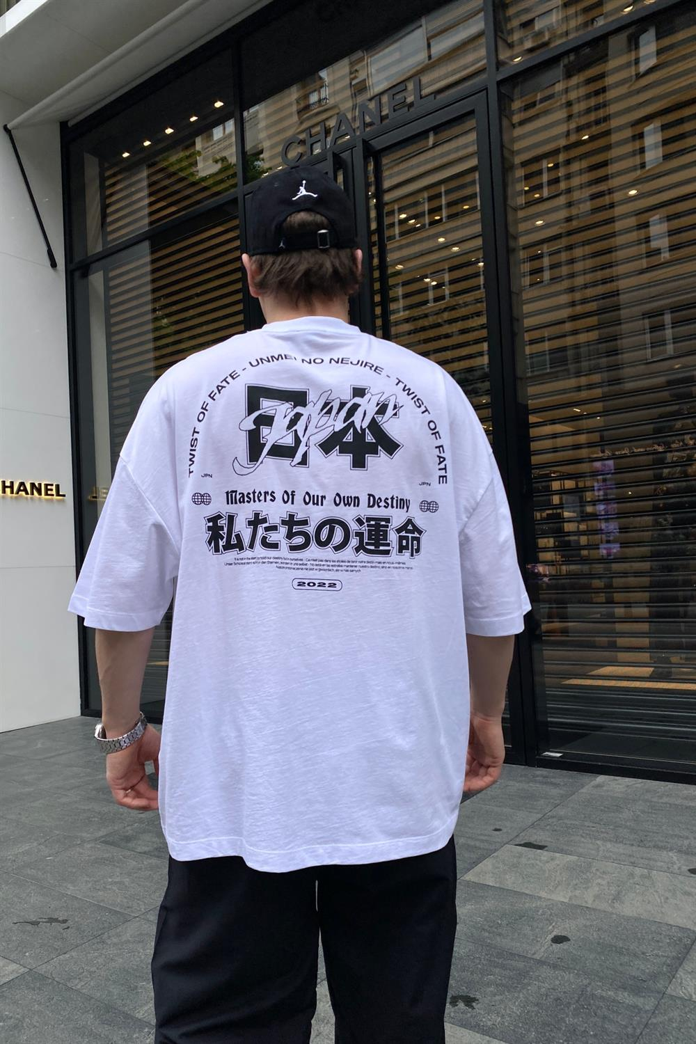 Destiny Baskılı Beyaz Oversize Tshirt T668