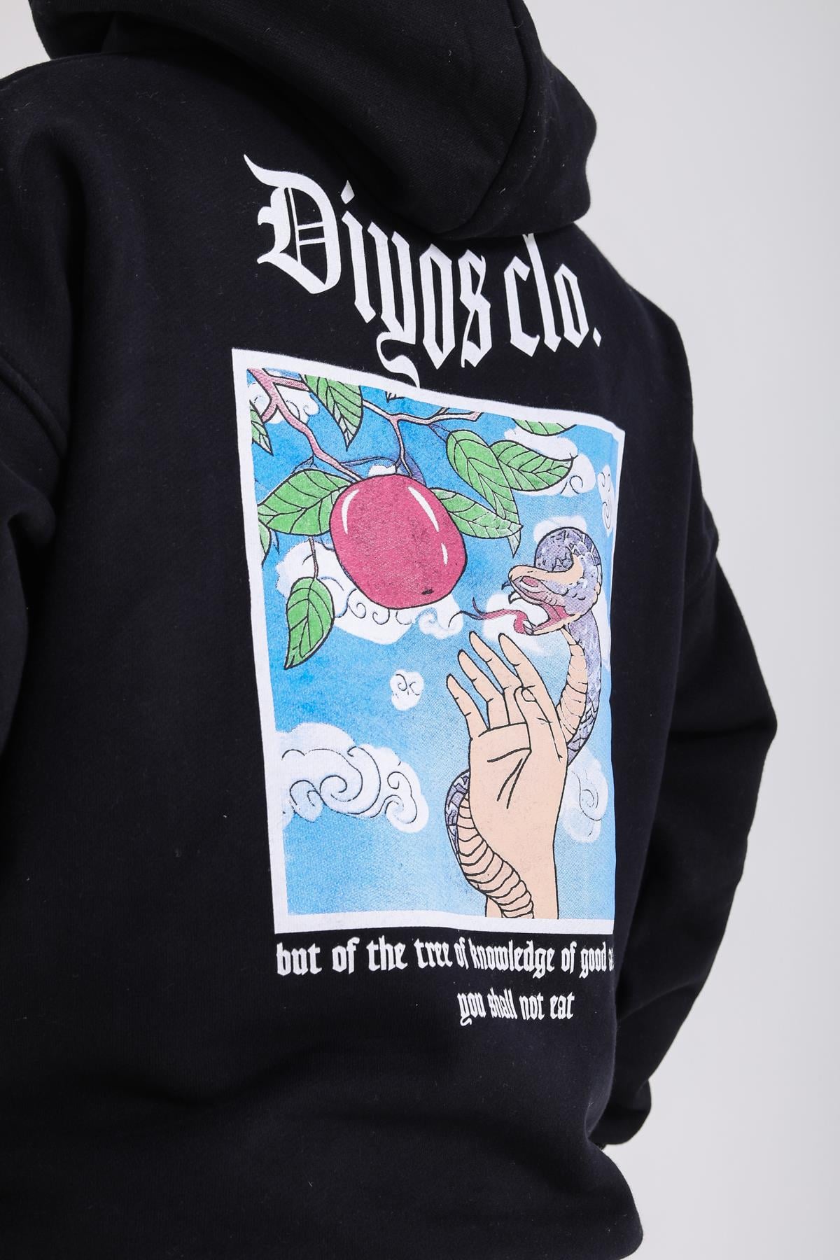Diyos Baskılı Siyah Oversize Sweatshirt SW1198