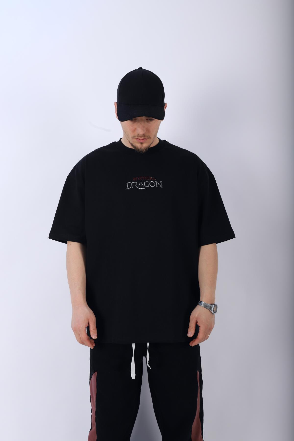Dragon Taş Baskılı Oversize Tshirt T949