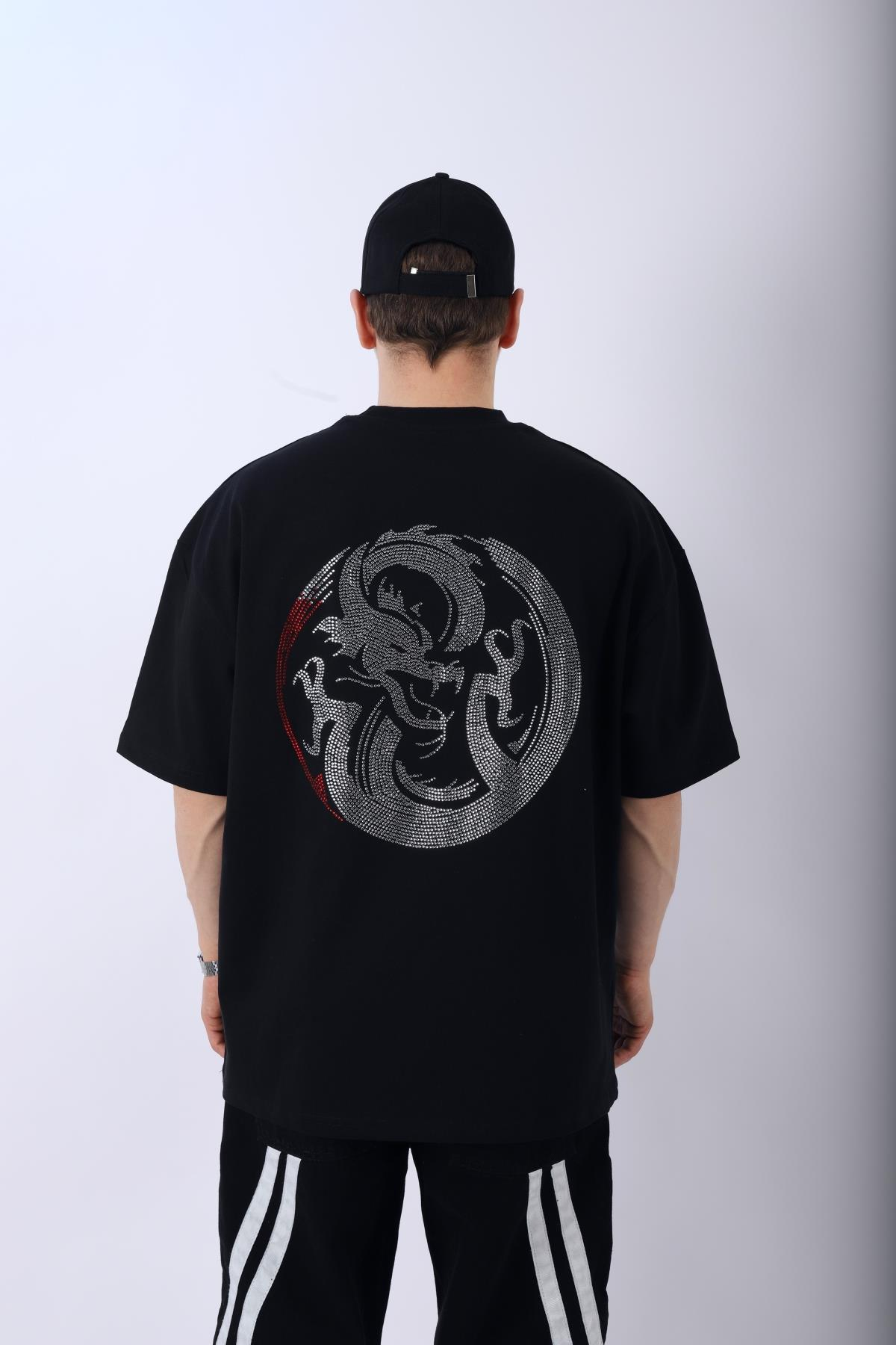 Dragon Taş Baskılı Oversize Tshirt T949