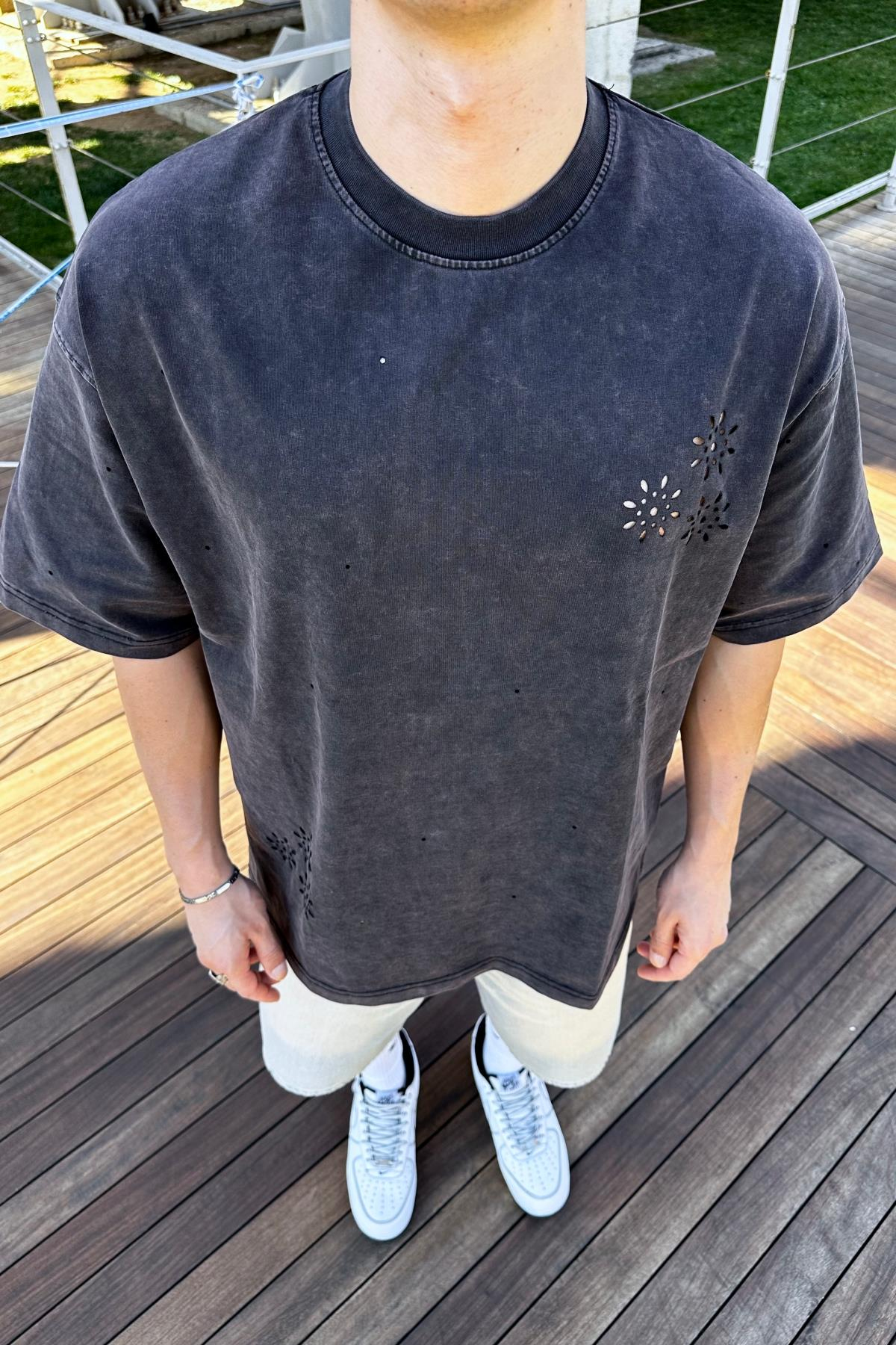 Dsh Acid Wash Oversize Basic Tshirt  T1063