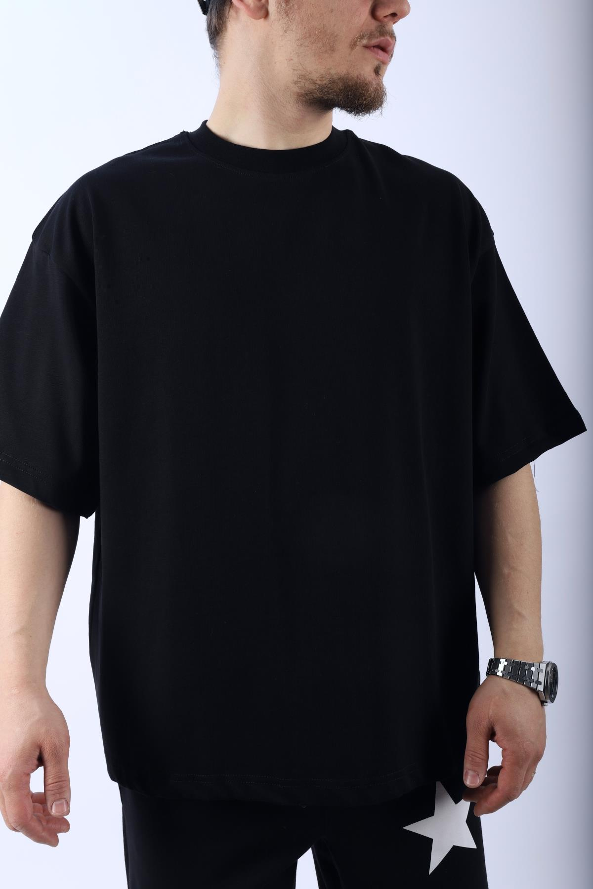 Dsh Siyah Oversize Basic Tshirt T977