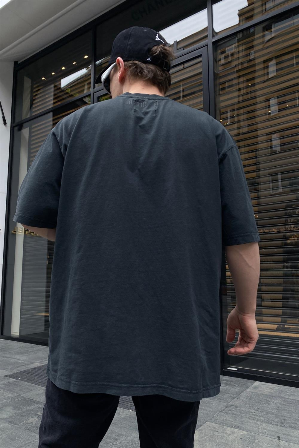 Eagle Baskılı Füme Oversize Tshirt T659