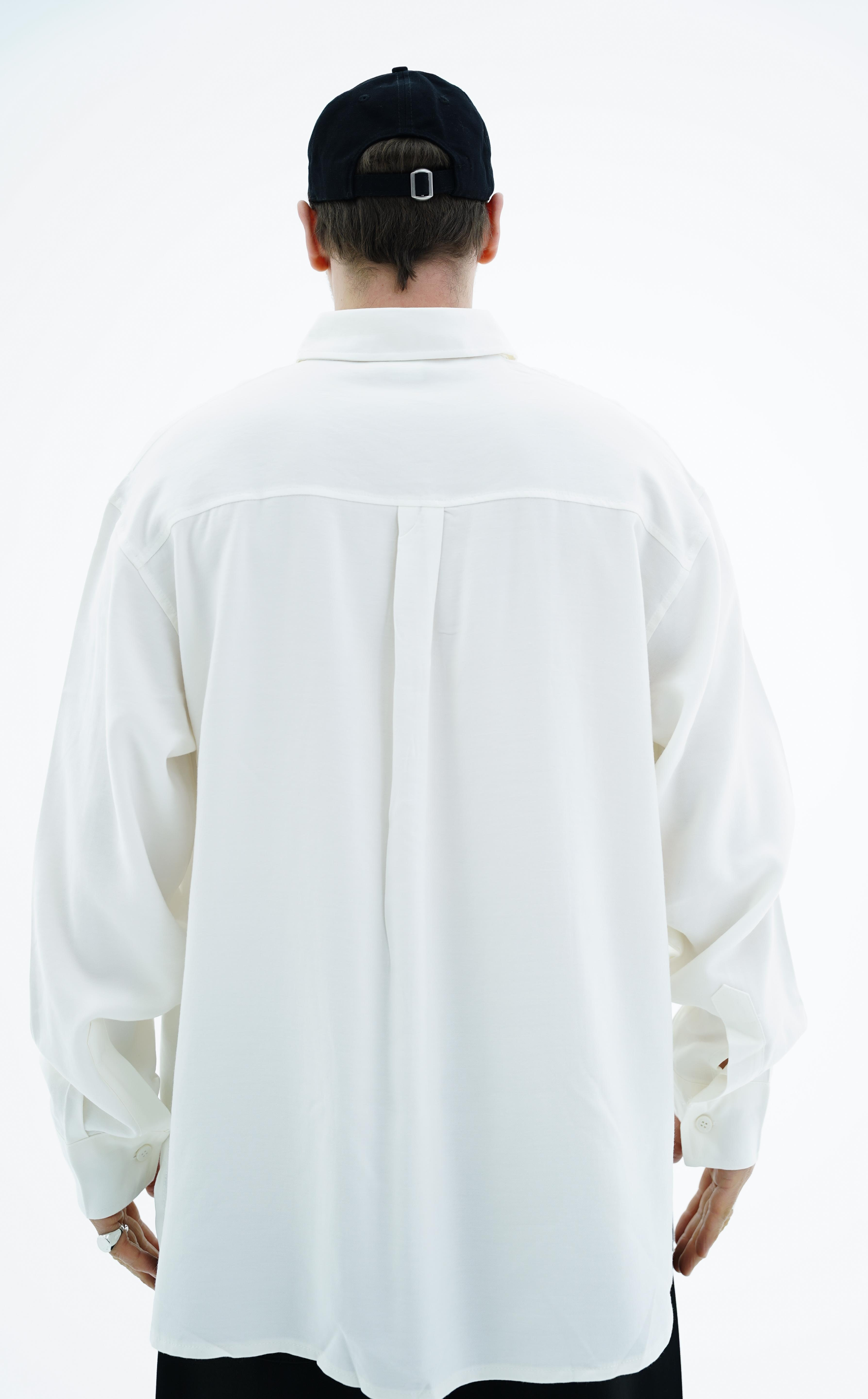 Ekru Oversize İnce Kumaş Gömlek CT01 MRT1760