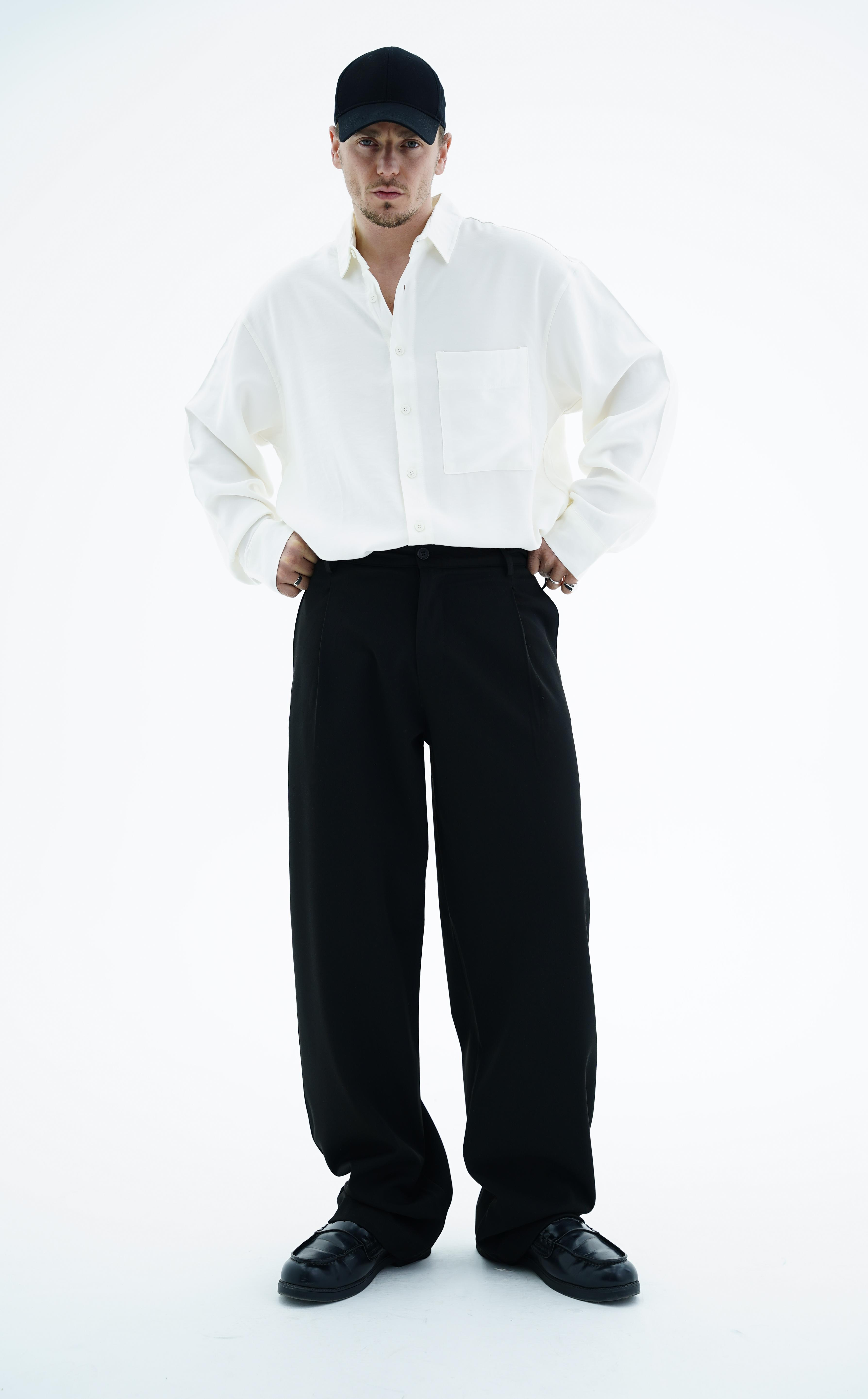 Ekru Oversize İnce Kumaş Gömlek CT01 MRT1760