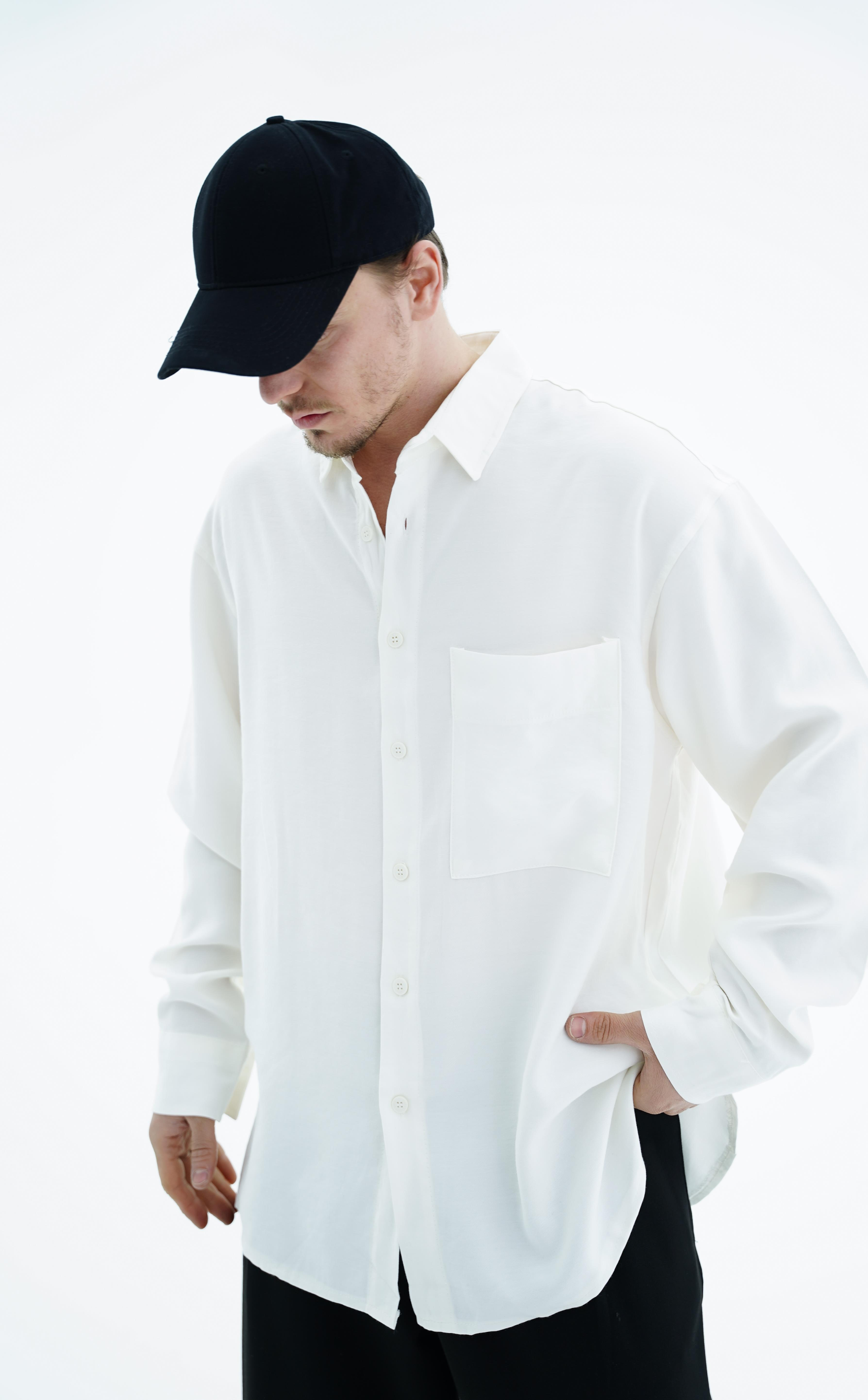 Ekru Oversize İnce Kumaş Gömlek CT01 MRT1760