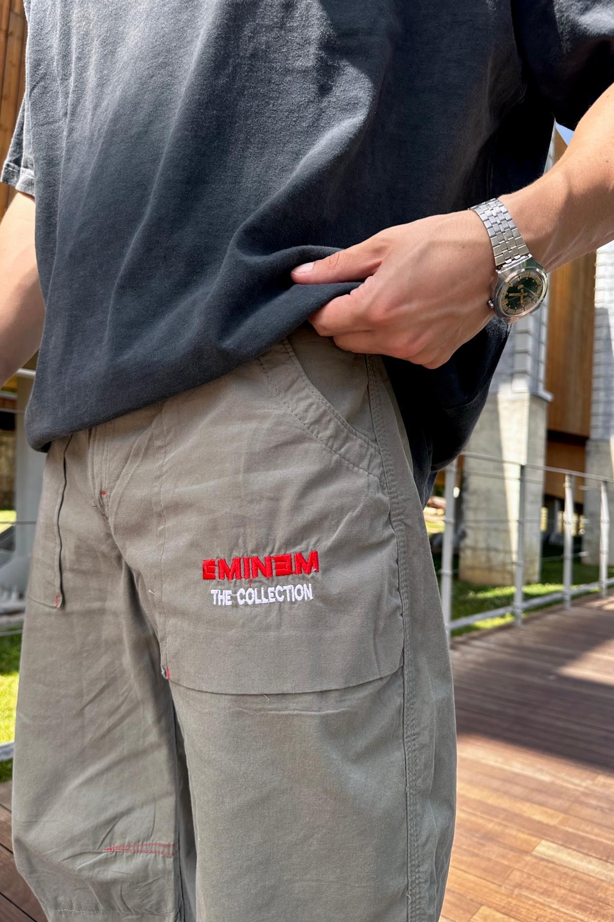 Emnm Yeşil Nakış Detay Capri Pantolon P962