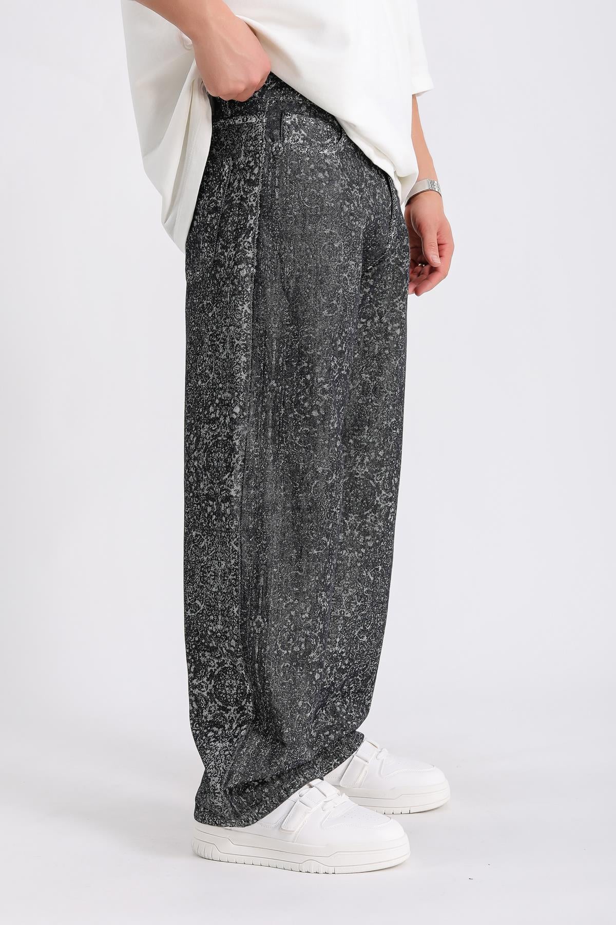 Etnik Desen Baggy Jean Pantolon P1012