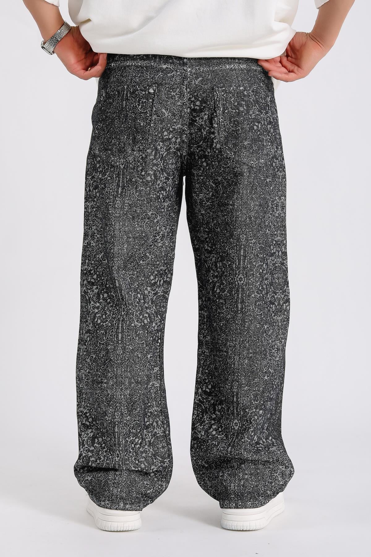 Etnik Desen Baggy Jean Pantolon P1012