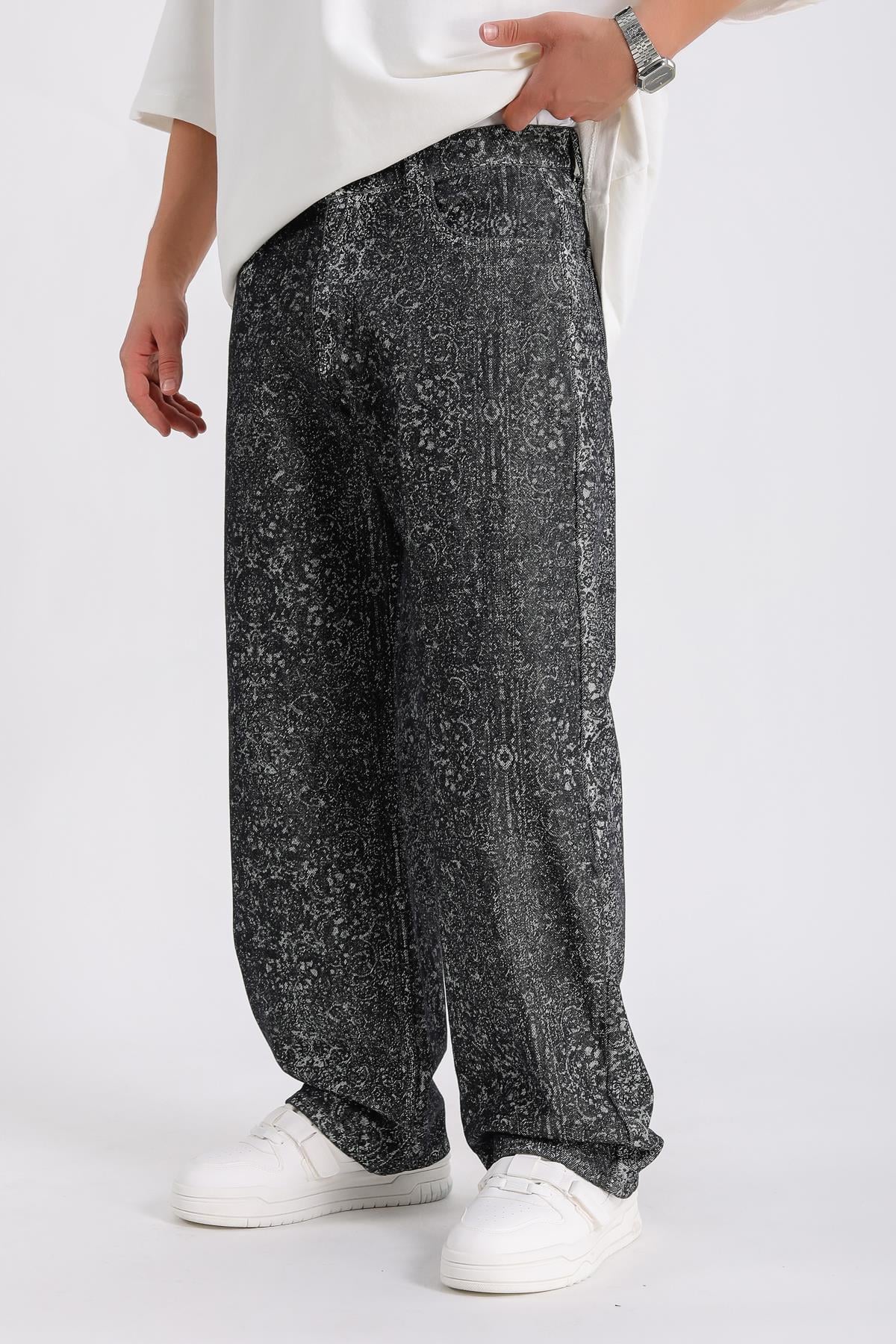 Etnik Desen Baggy Jean Pantolon P1012