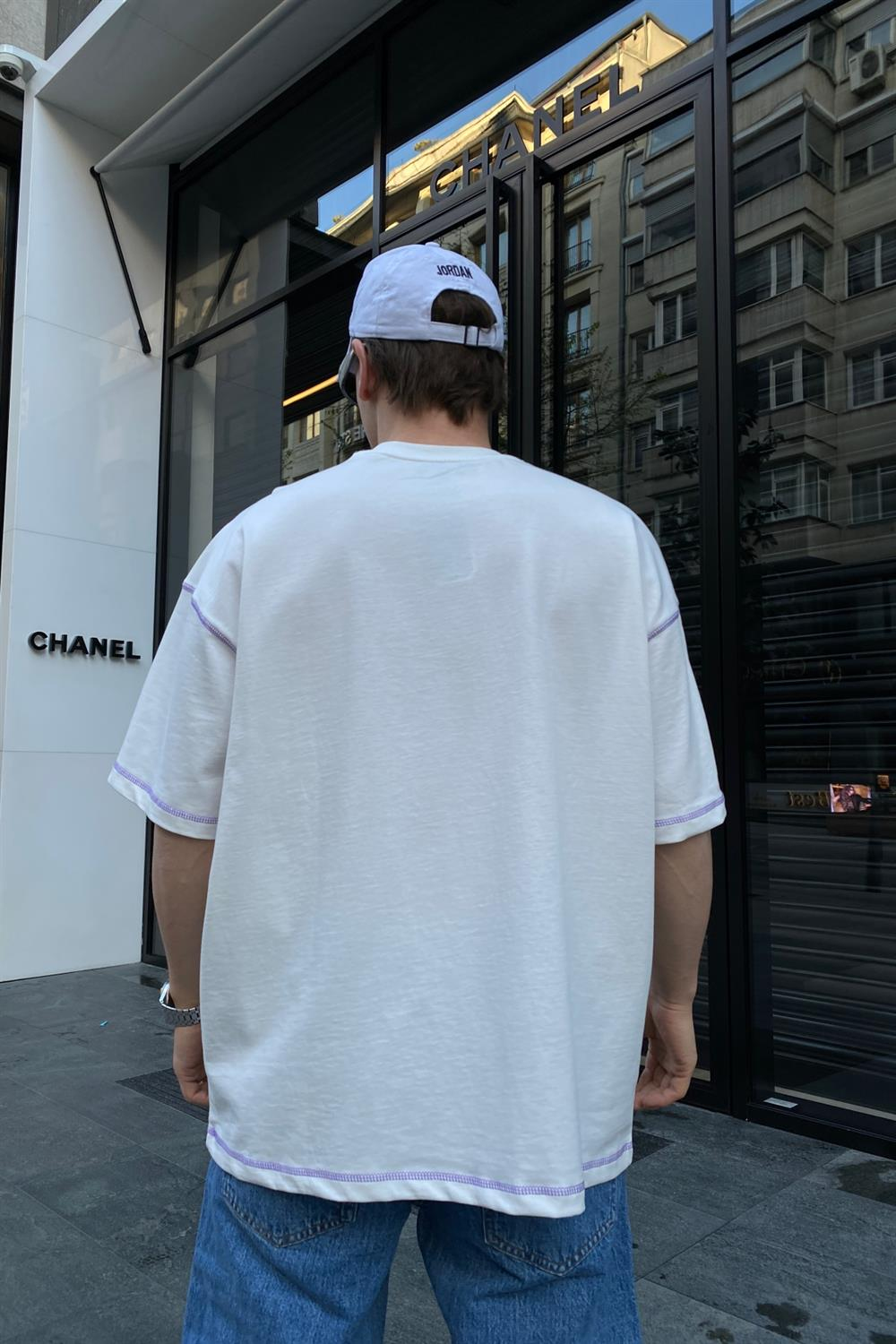Eyez Baskılı Krem Oversize Tshirt T626