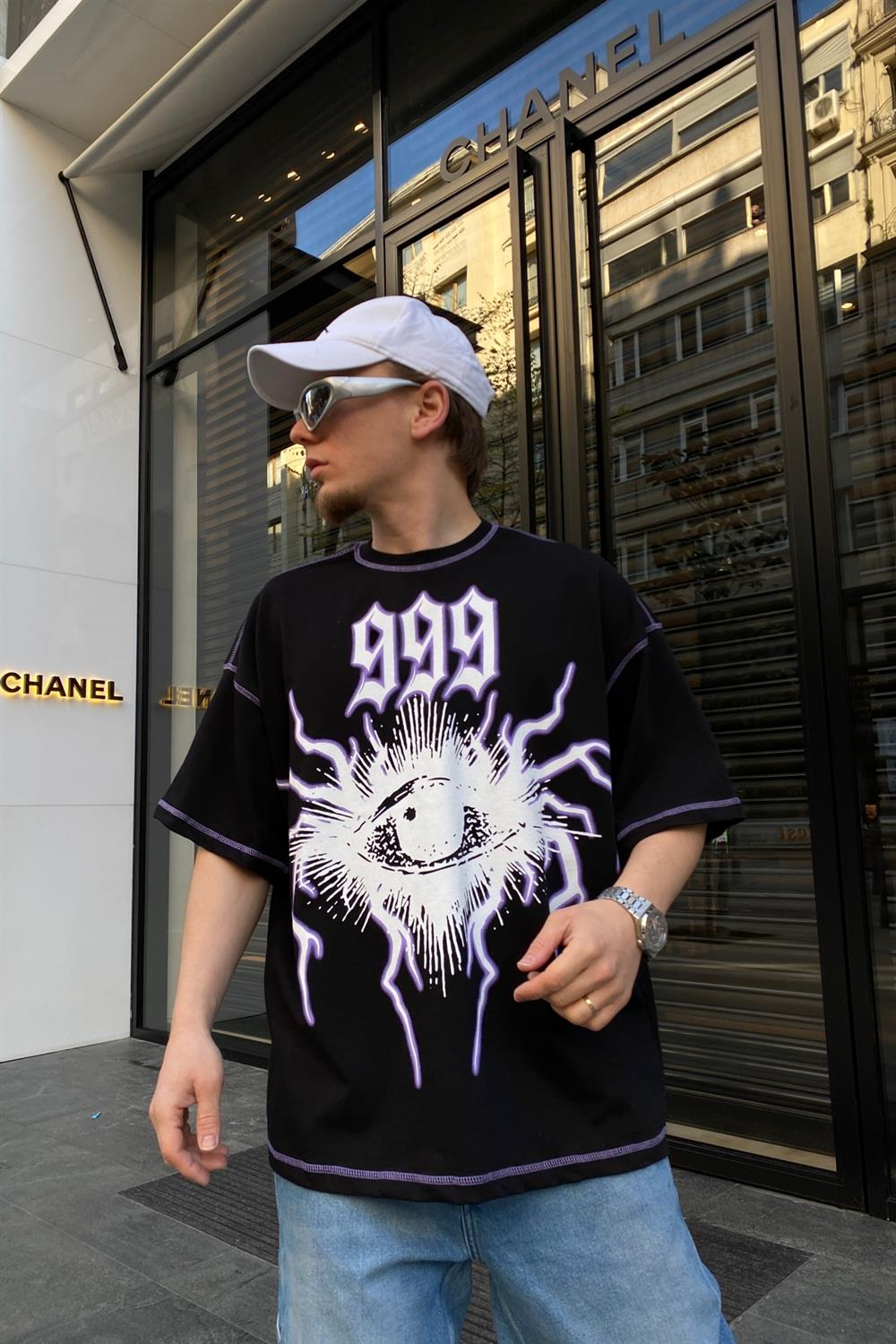 Eyez Siyah Baskılı Oversize Tshirt T630