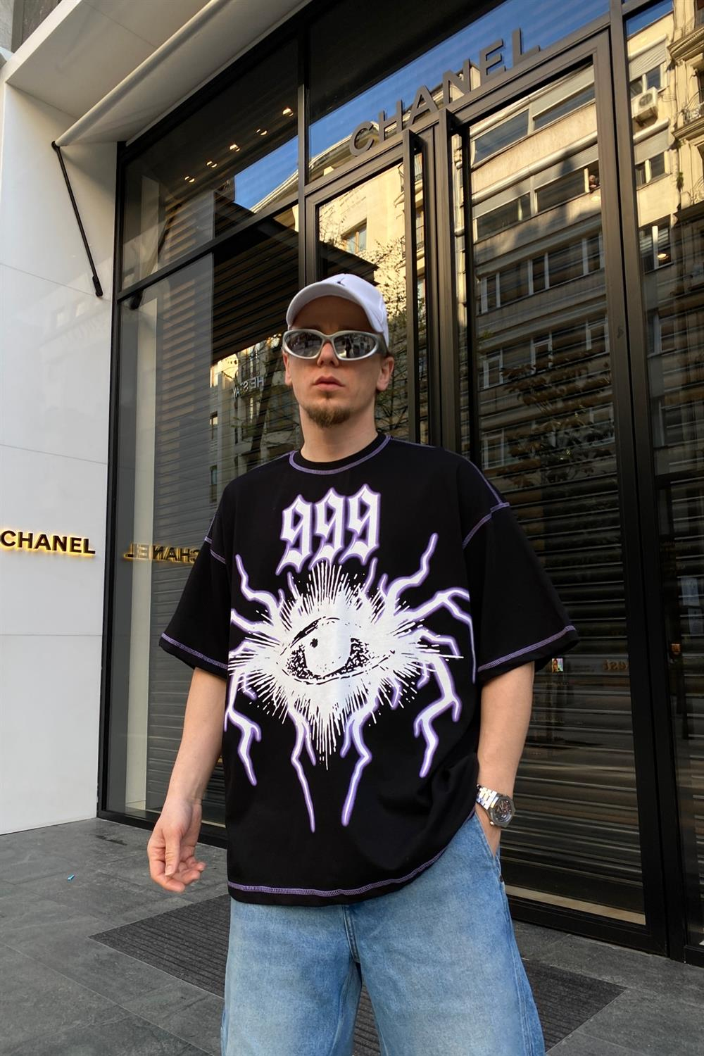 Eyez Siyah Baskılı Oversize Tshirt T630