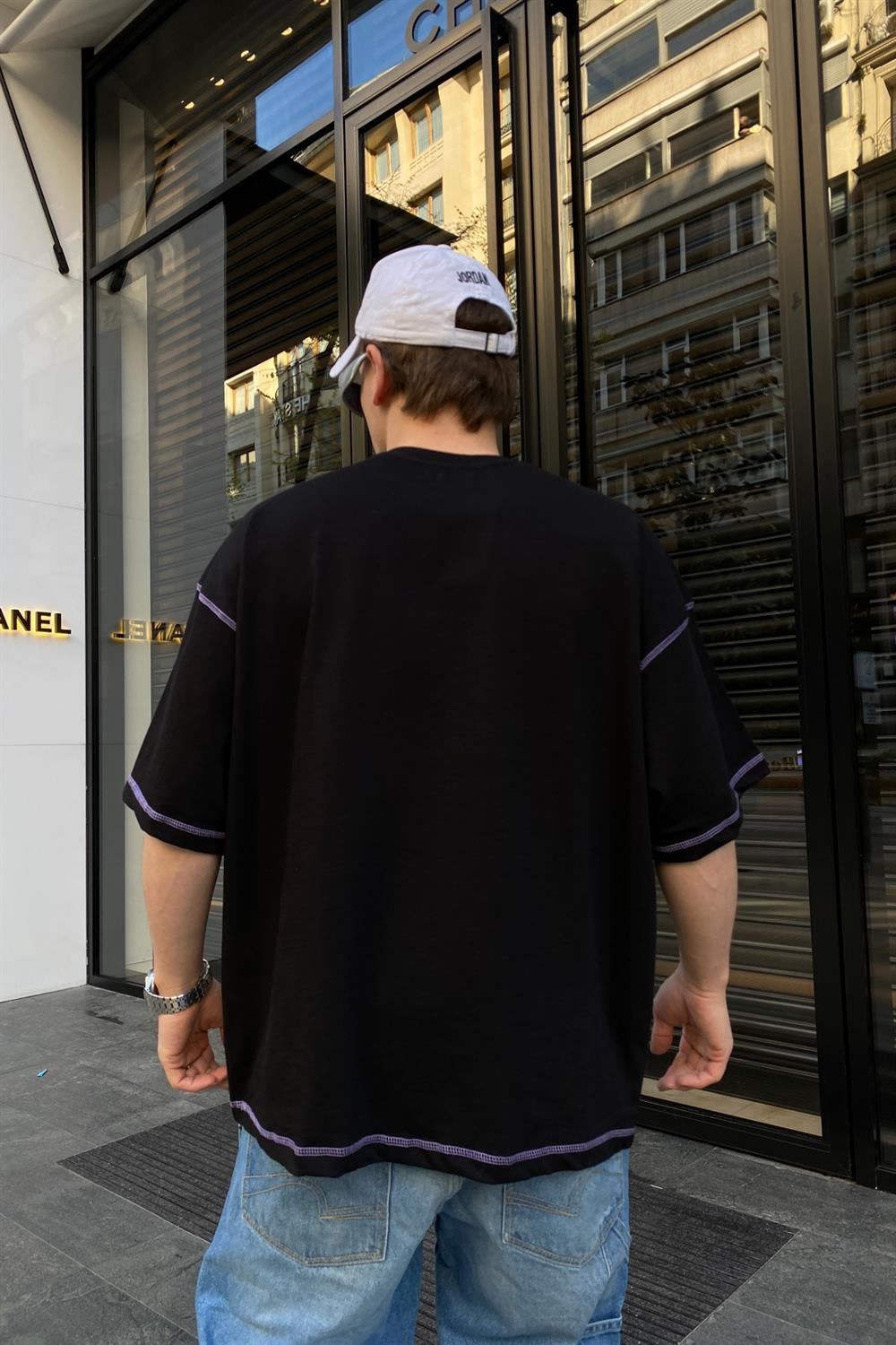 Eyez Siyah Baskılı Oversize Tshirt T630