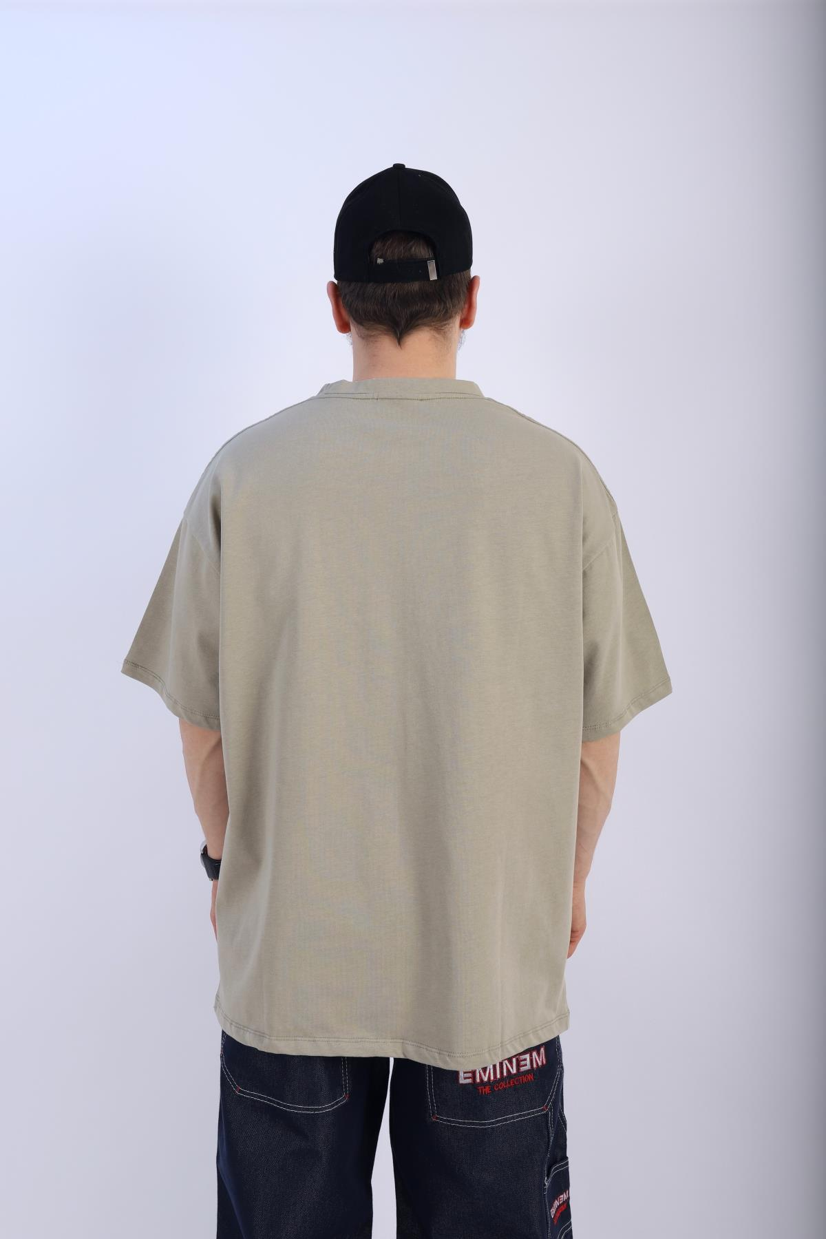 Faded Bej Oversize Basic Tshirt T921