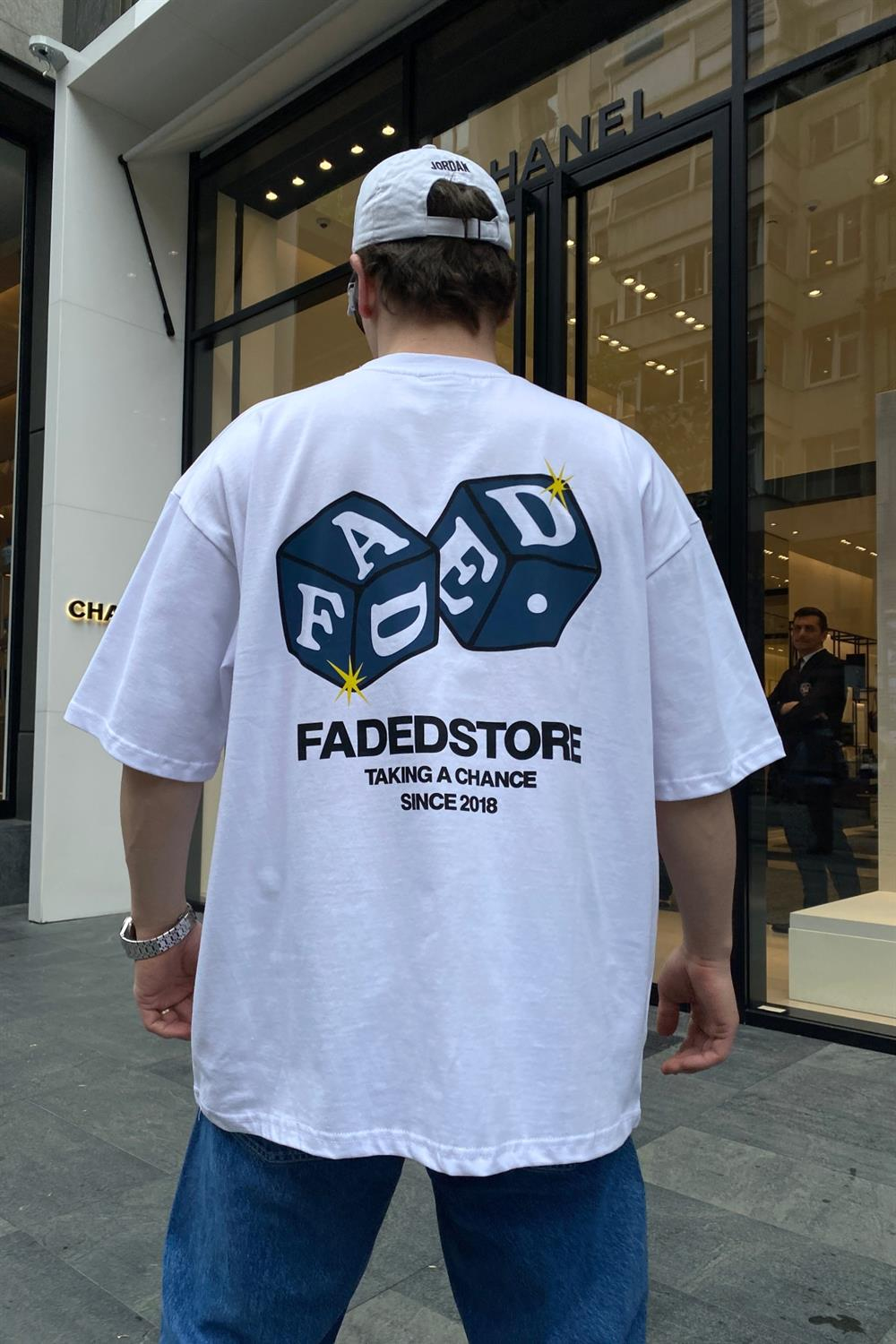 Faded Cube Baskılı Oversize Tshirt T646