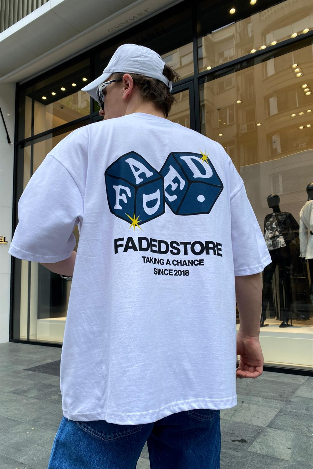Faded Cube Baskılı Oversize Tshirt T646