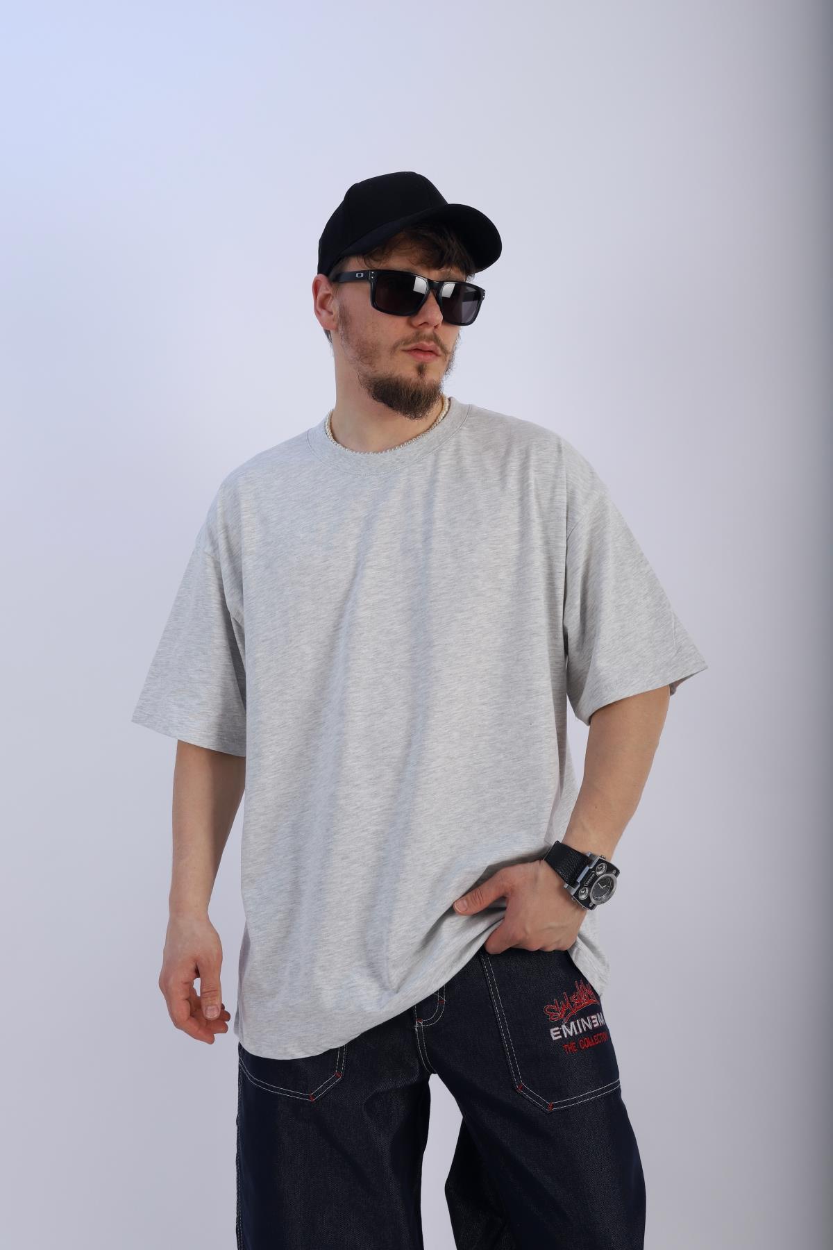 Faded Gri Oversize Basic Tshirt T912