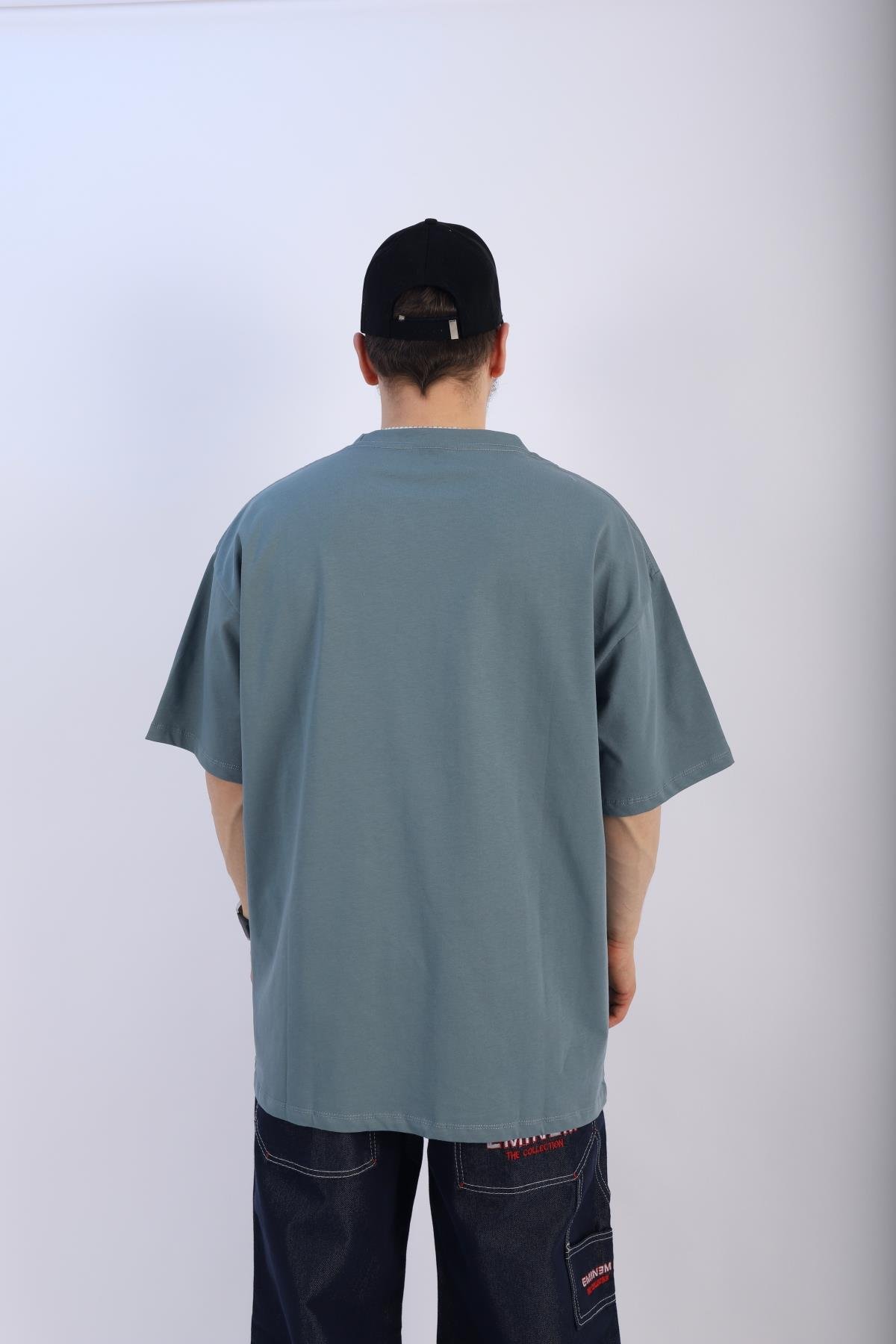 Faded Mavi Oversize Basic Tshirt T916