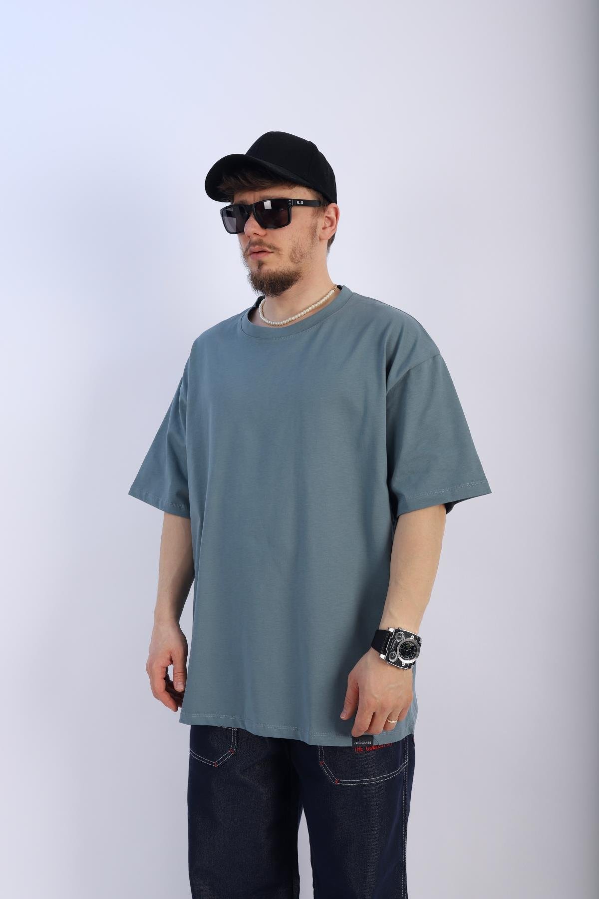 Faded Mavi Oversize Basic Tshirt T916