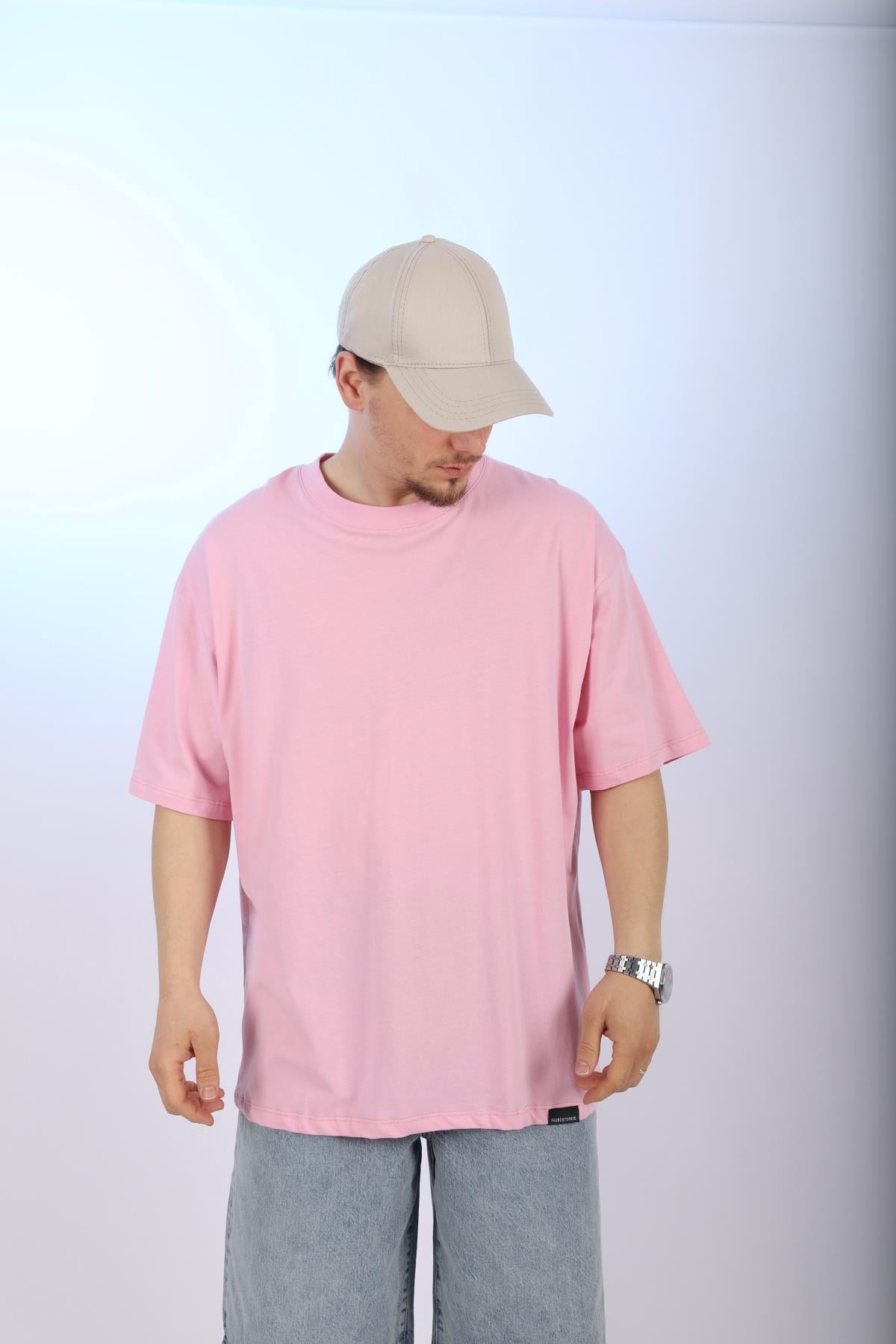 Faded Pembe Basic Oversize Tshirt T985