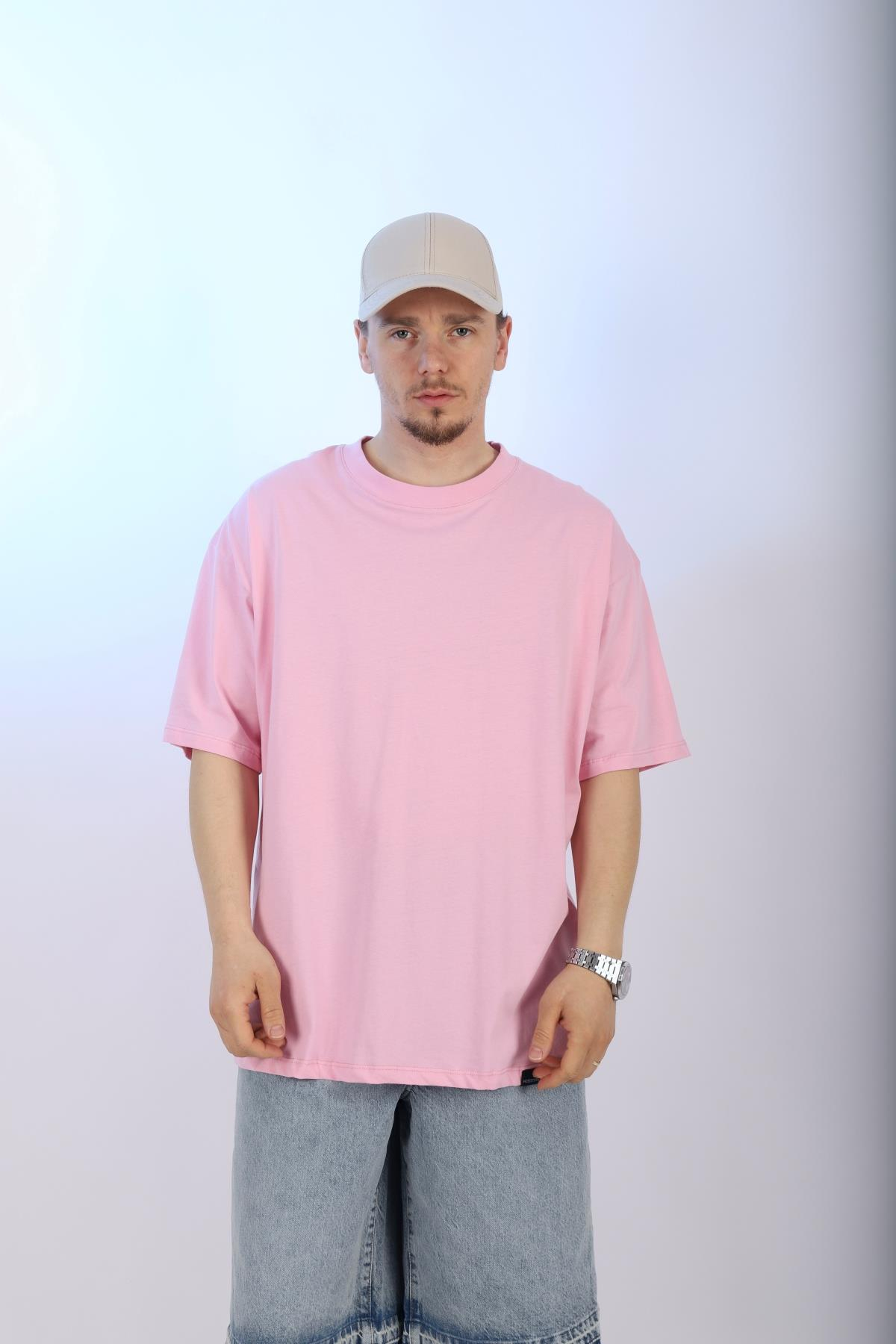 Faded Pembe Basic Oversize Tshirt T985