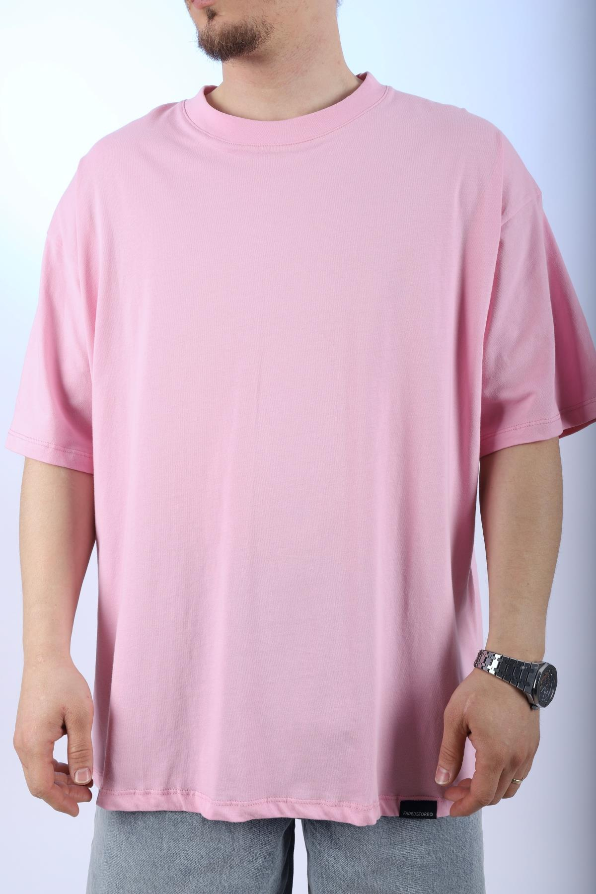 Faded Pembe Basic Oversize Tshirt T985