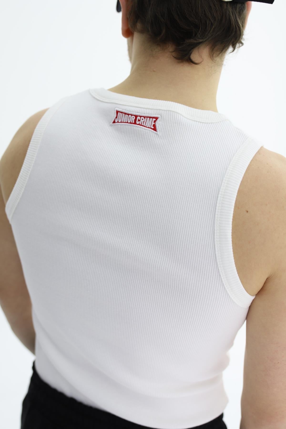 Fitilli Beyaz Kırmızı Logo Fit Atlet