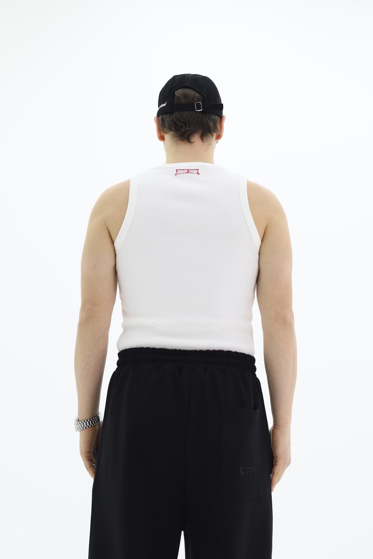 Fitilli Beyaz Kırmızı Logo Fit Atlet