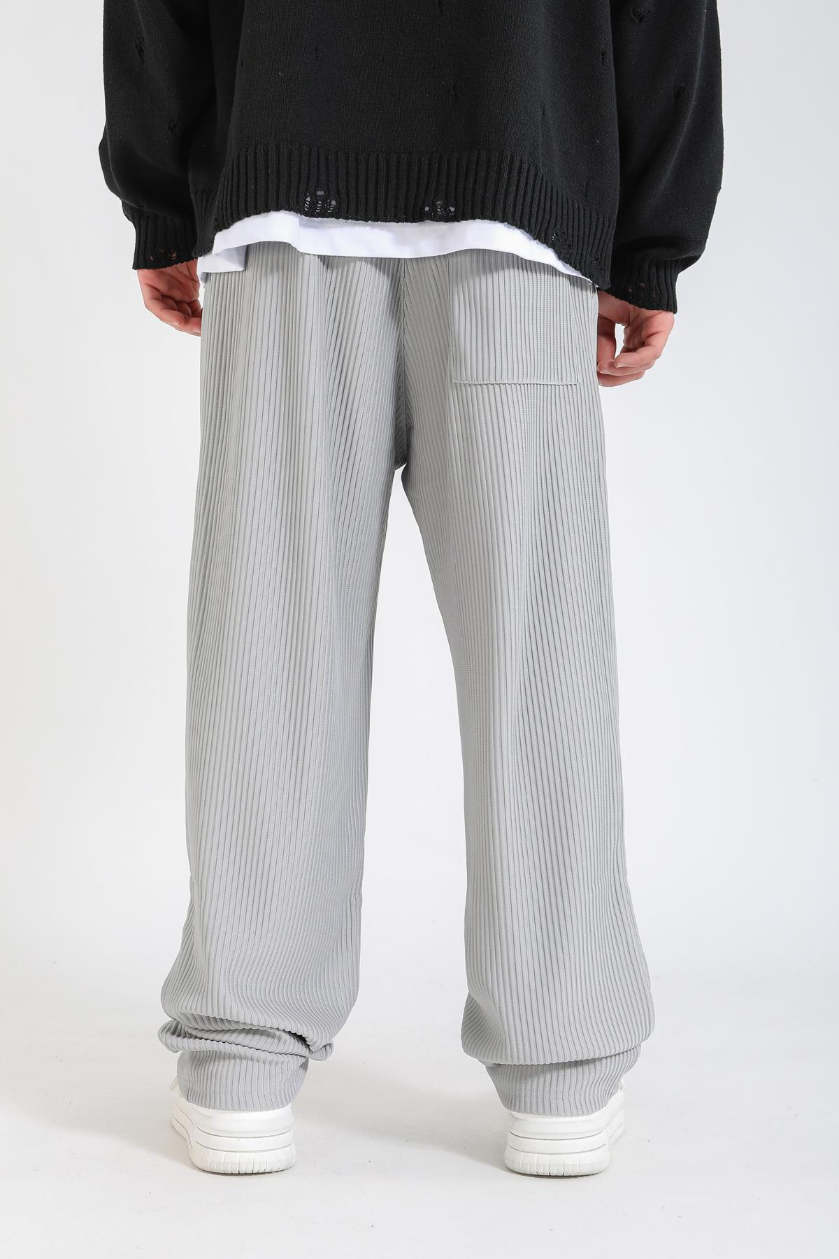 Fitilli Kumaş Gri Pantolon P1152