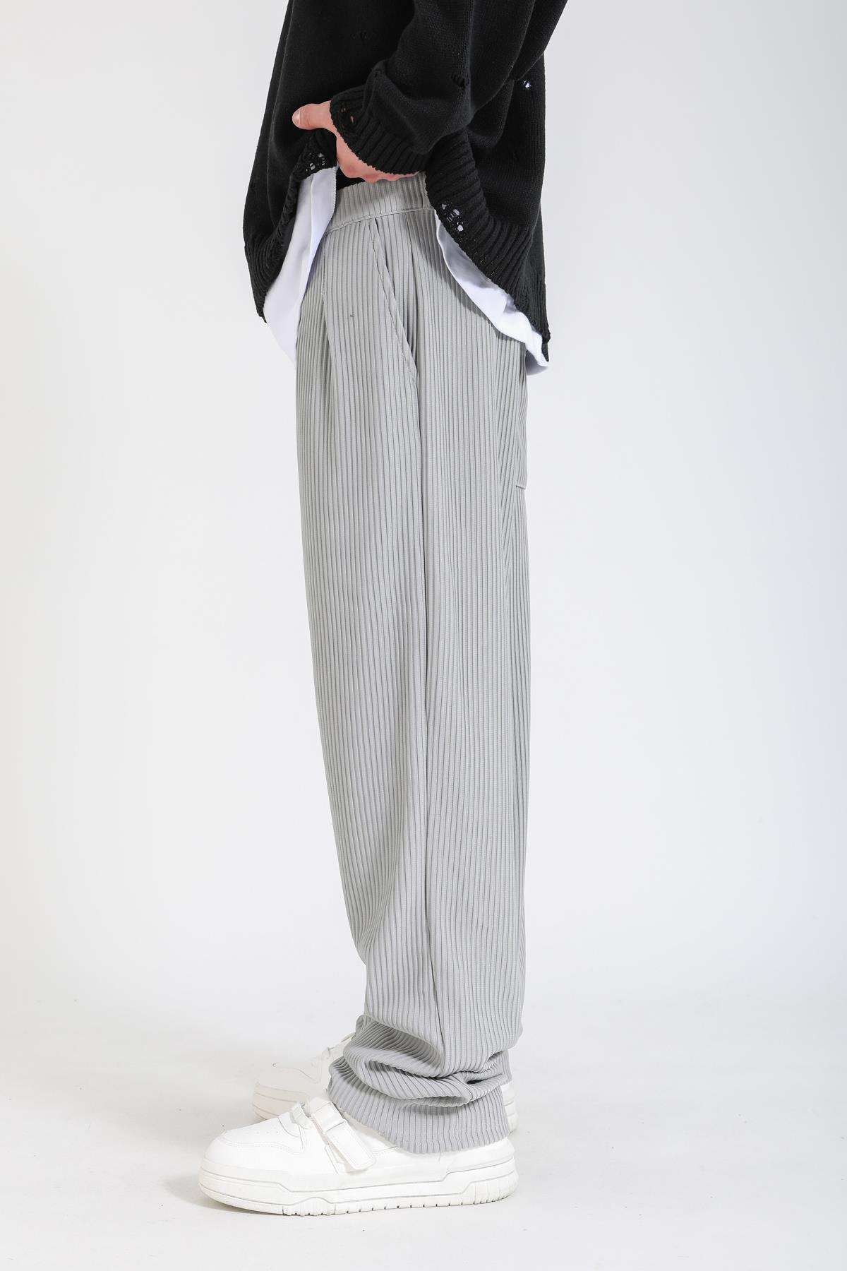 Fitilli Kumaş Gri Pantolon P1152