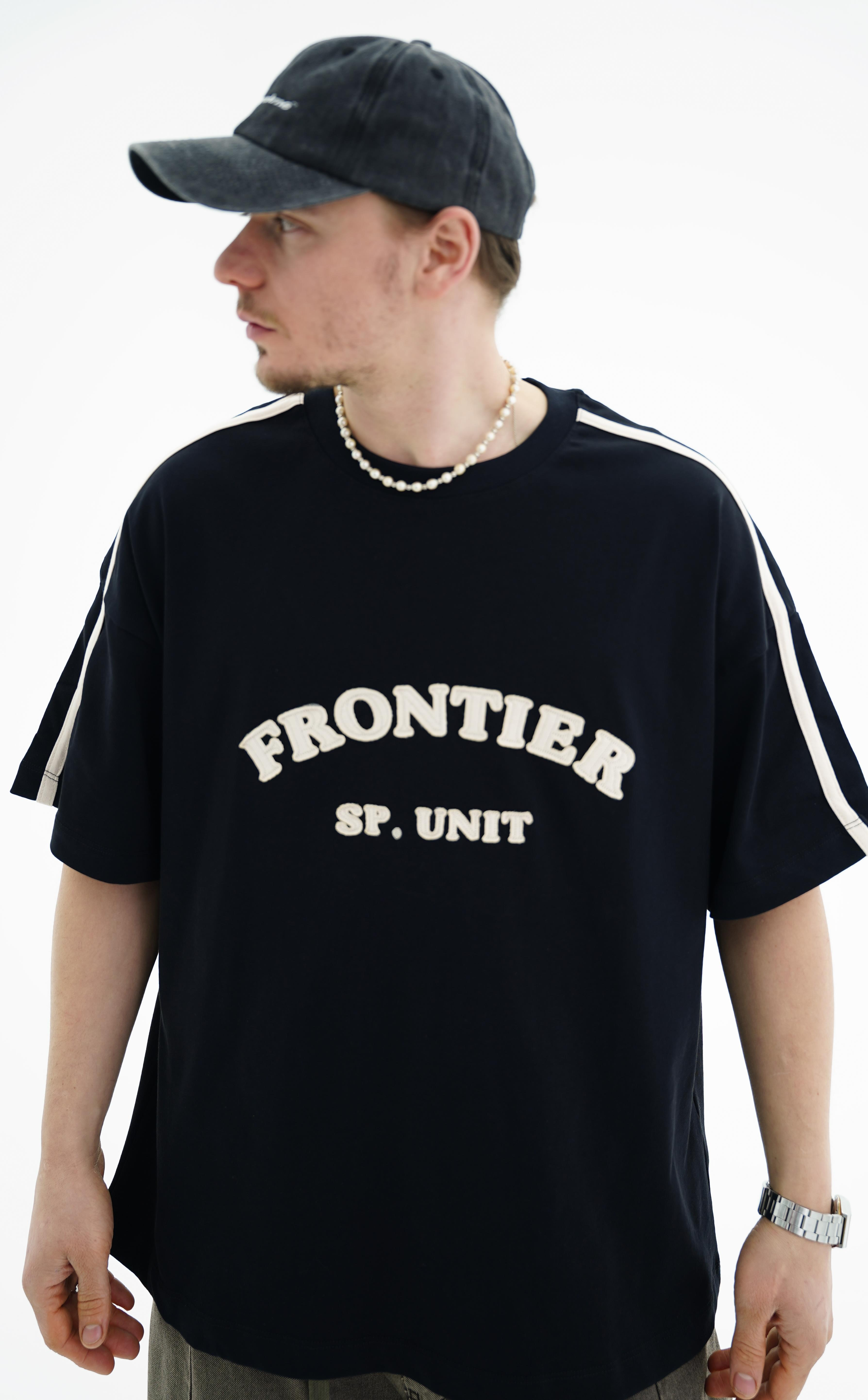 Frontier Patch Detay Siyah Oversize Tshirt JC01 26Y125