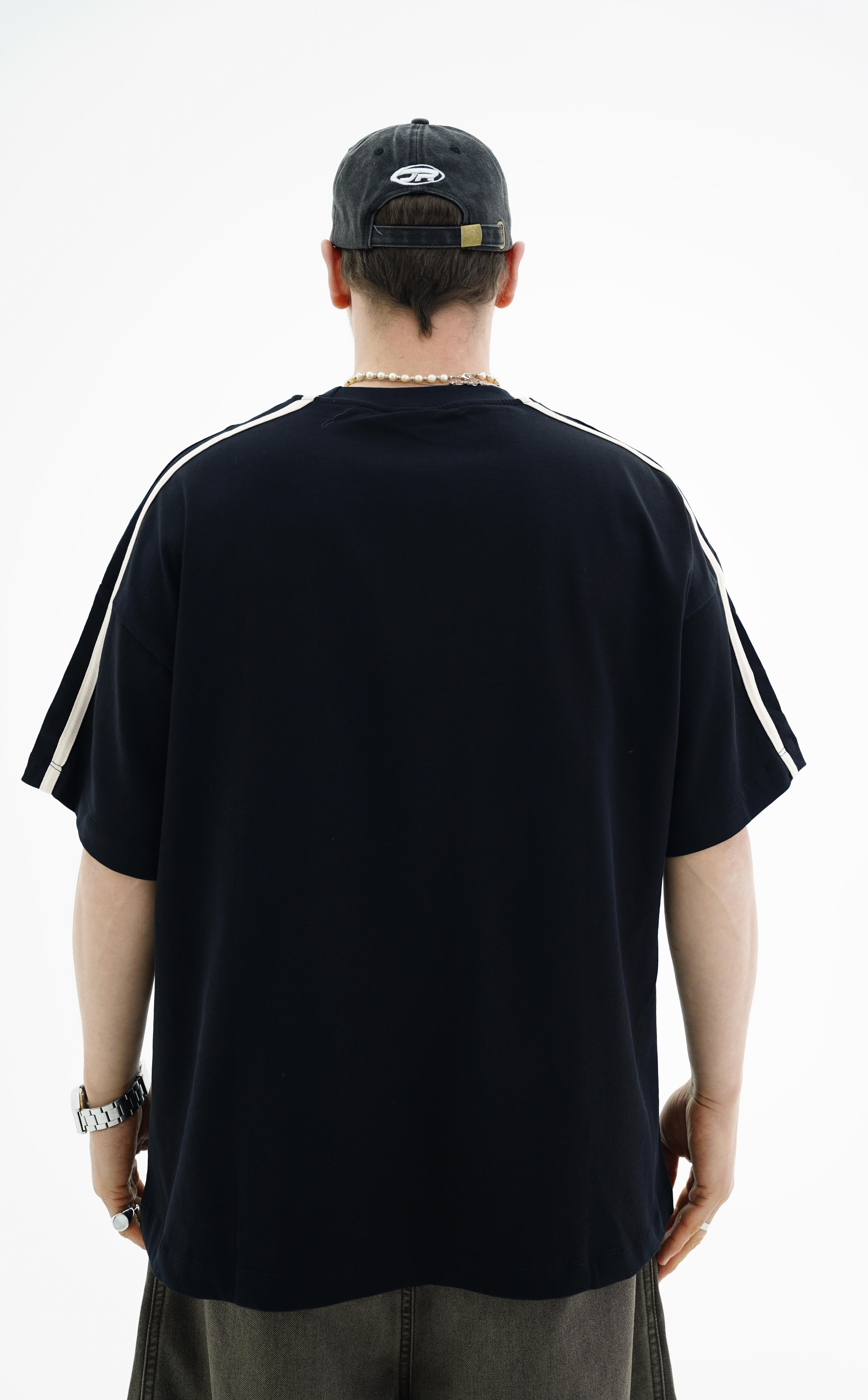Frontier Patch Detay Siyah Oversize Tshirt JC01 26Y125