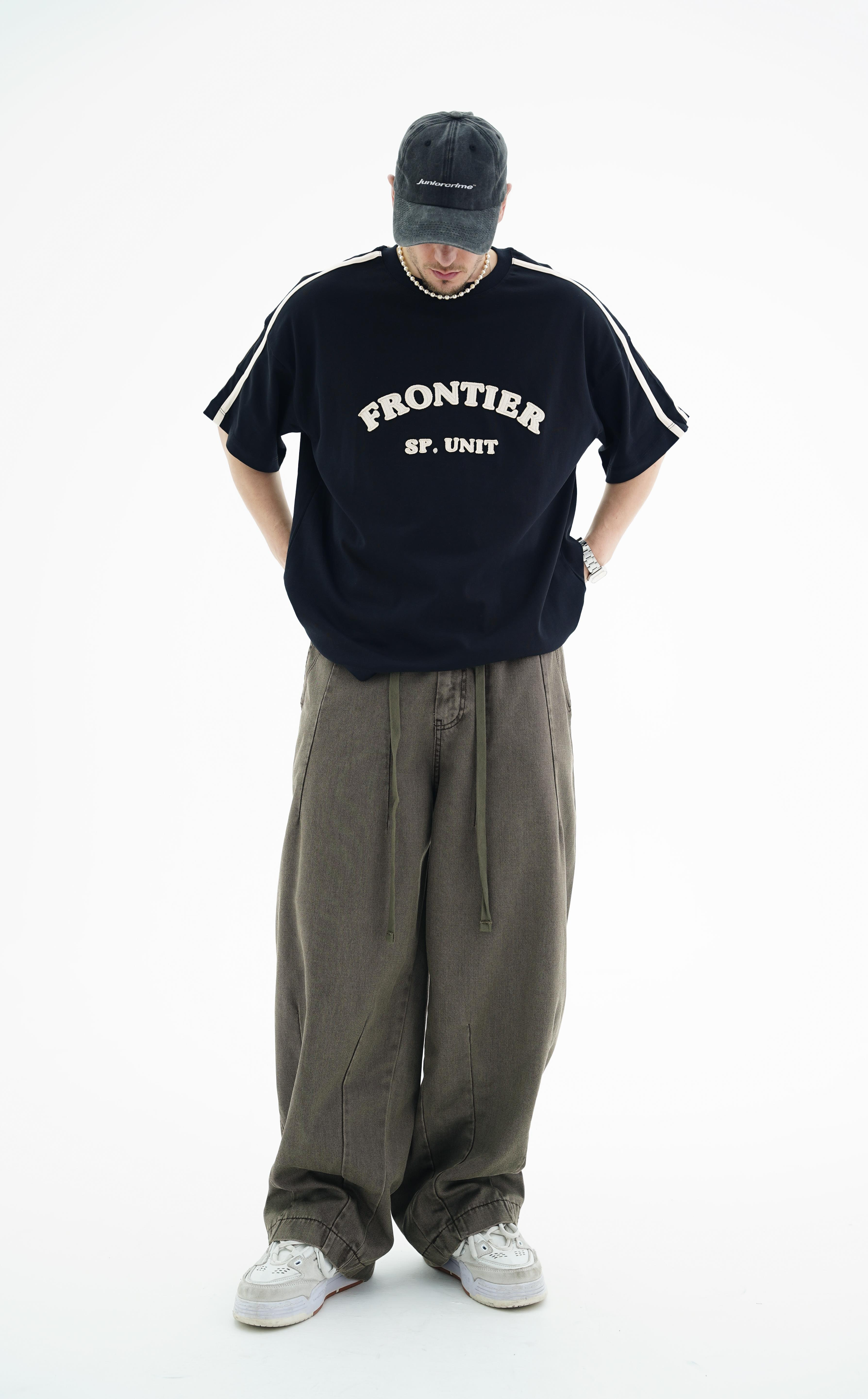 Frontier Patch Detay Siyah Oversize Tshirt JC01 26Y125