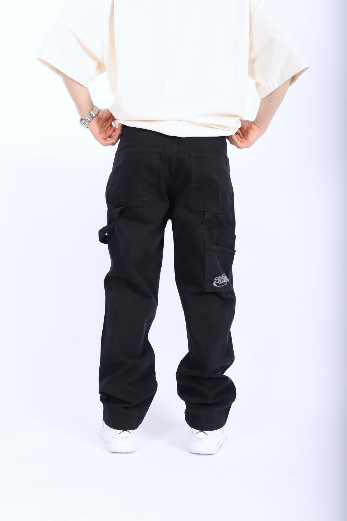 Fsbn Chaotic Nakışlı Siyah Baggy Jean P932