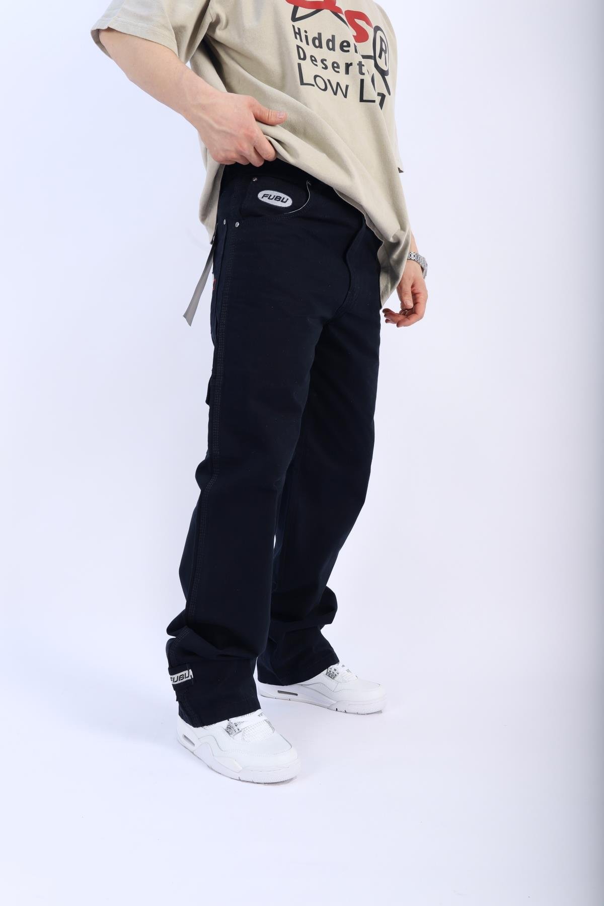 Fubu Lacivert Patch Detay Jean Pantolon P908