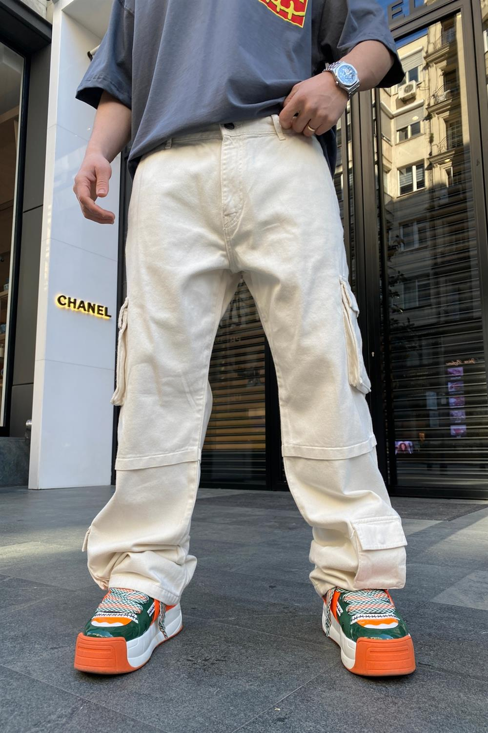 Full Pocket Krem Pantolon P633
