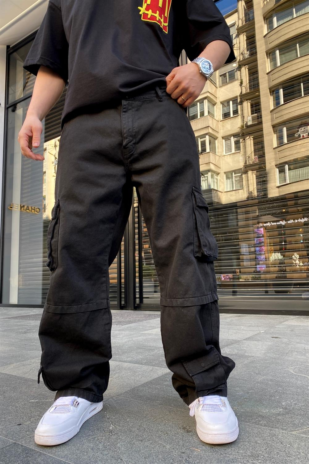Full Pocket Siyah Pantolon P632