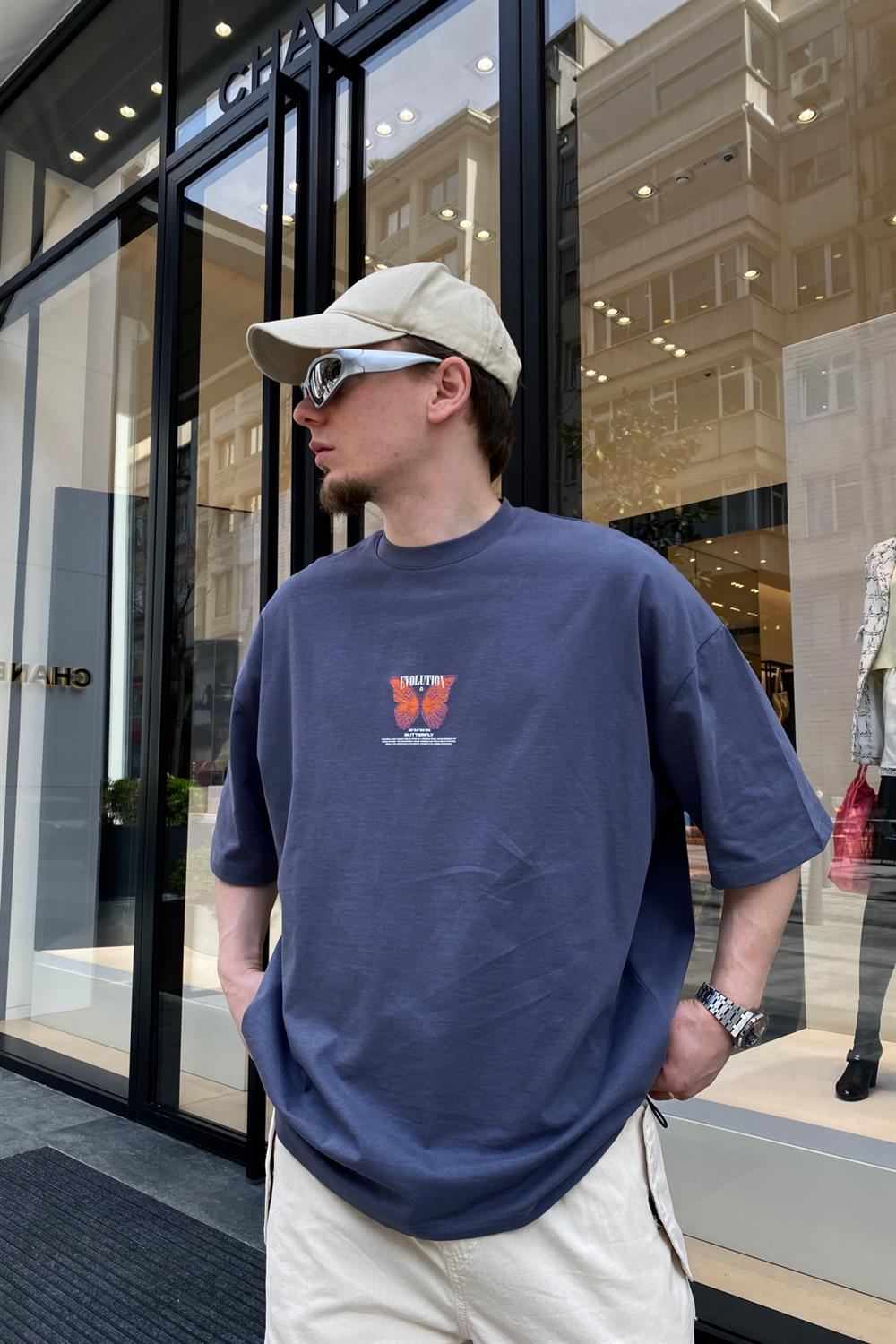 Füme Evolution Baskılı Oversize Tshirt  T622