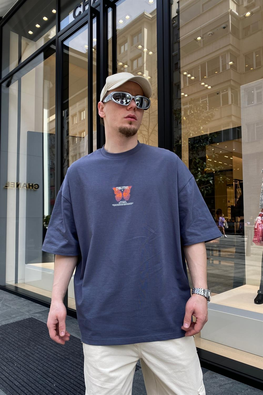 Füme Evolution Baskılı Oversize Tshirt  T622