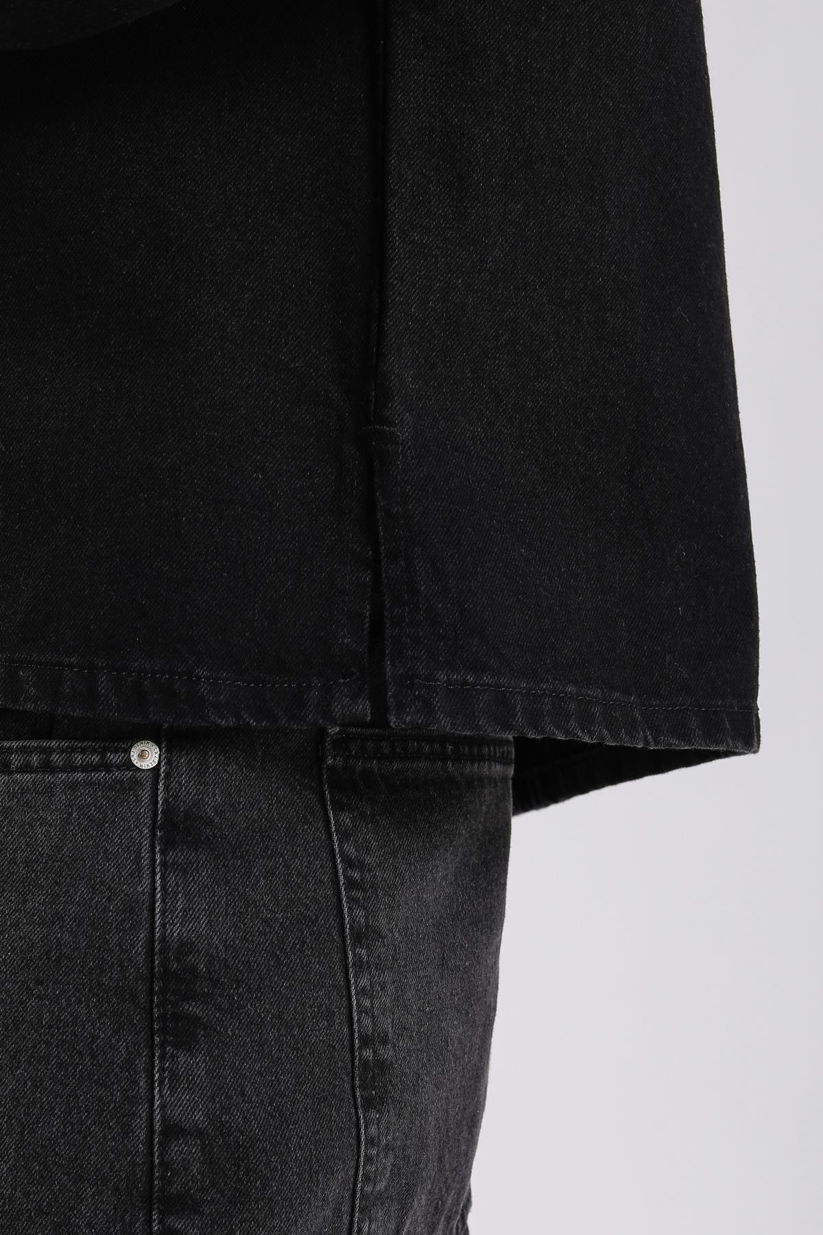 Füme Jean Kumaş Oversize Gömlek G146