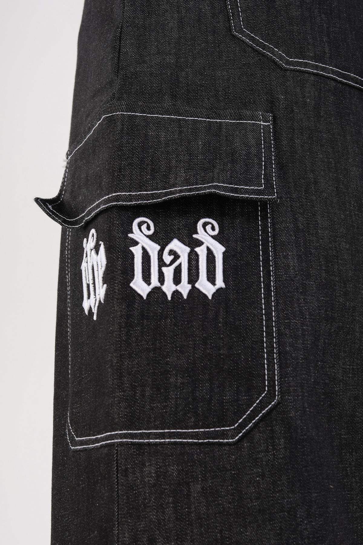 Füme Nakış Detay Oversize Jean Şort